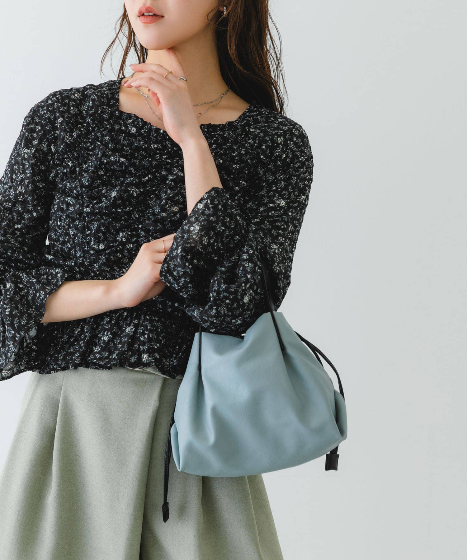『XSサイズ』ウォッシャブルプチバッグ BLUE GRAY one