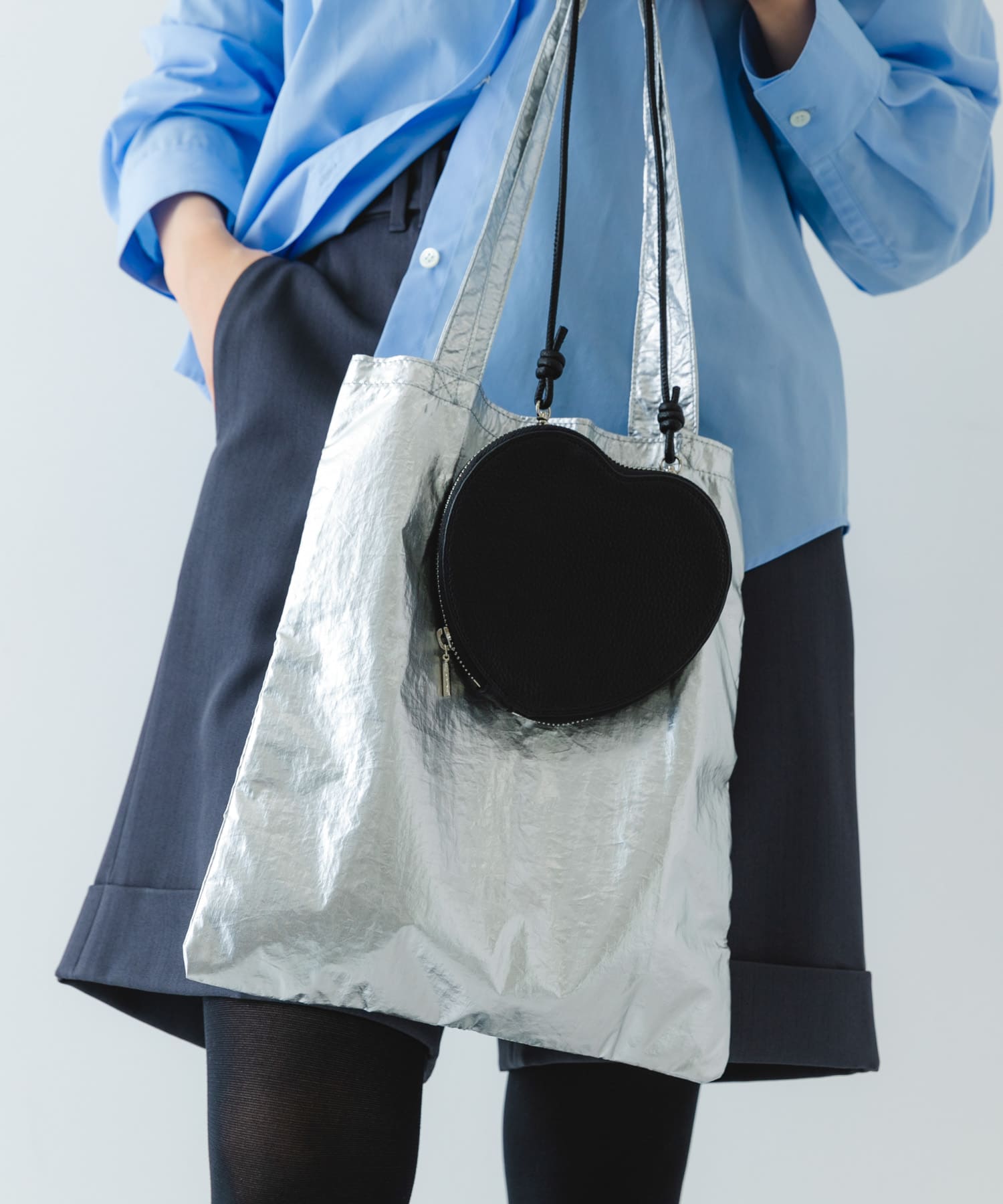 トートバッグ付ハートマルチショルダー BLACK one