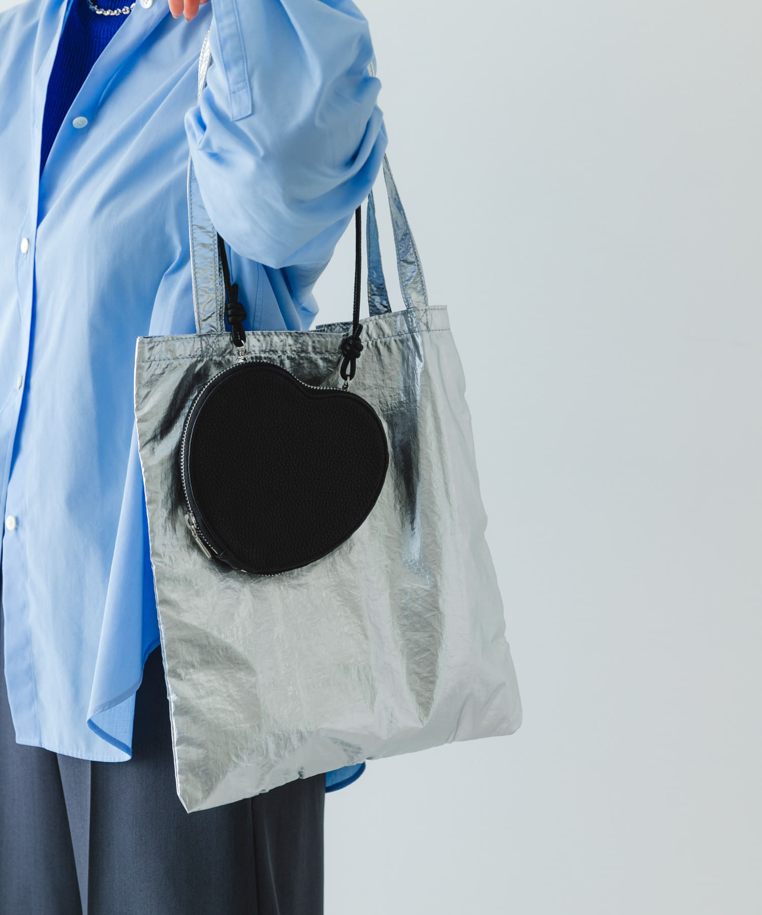 トートバッグ付ハートマルチショルダー BLACK one