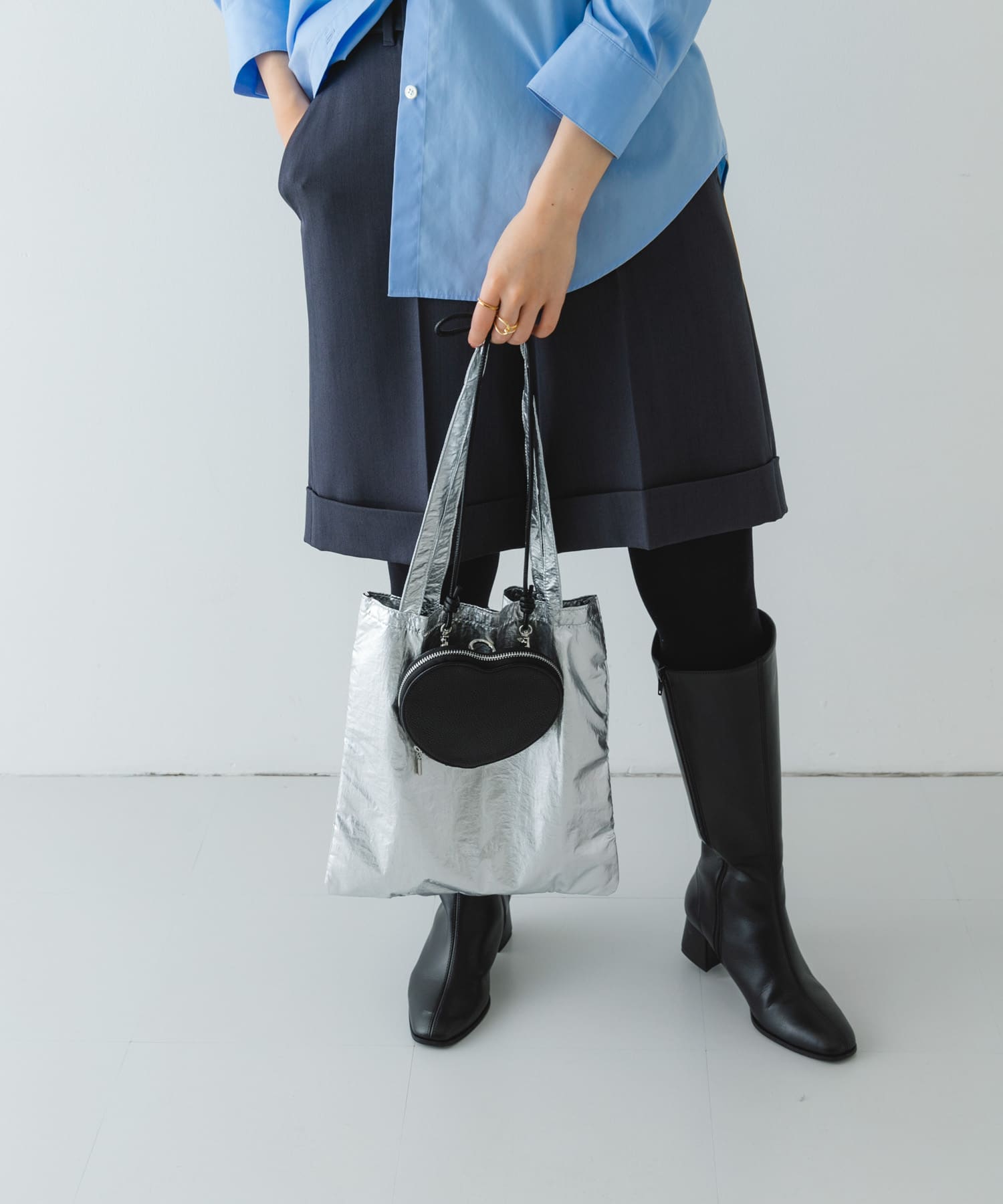 トートバッグ付ハートマルチショルダー BLACK one