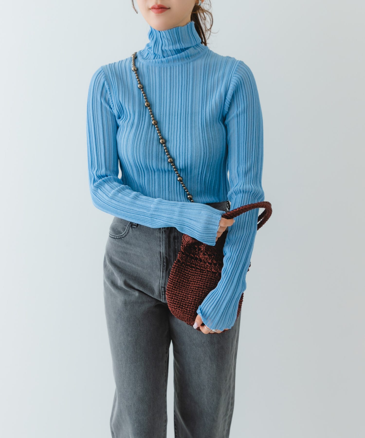 ビーズショルダーバッグ BROWN one