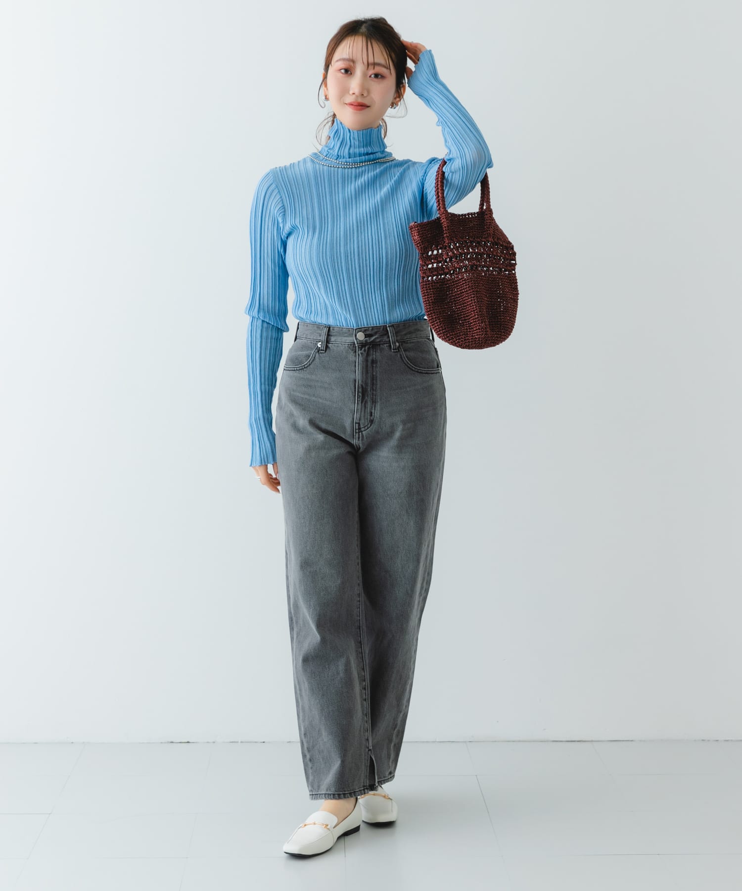 ビーズショルダーバッグ BROWN one