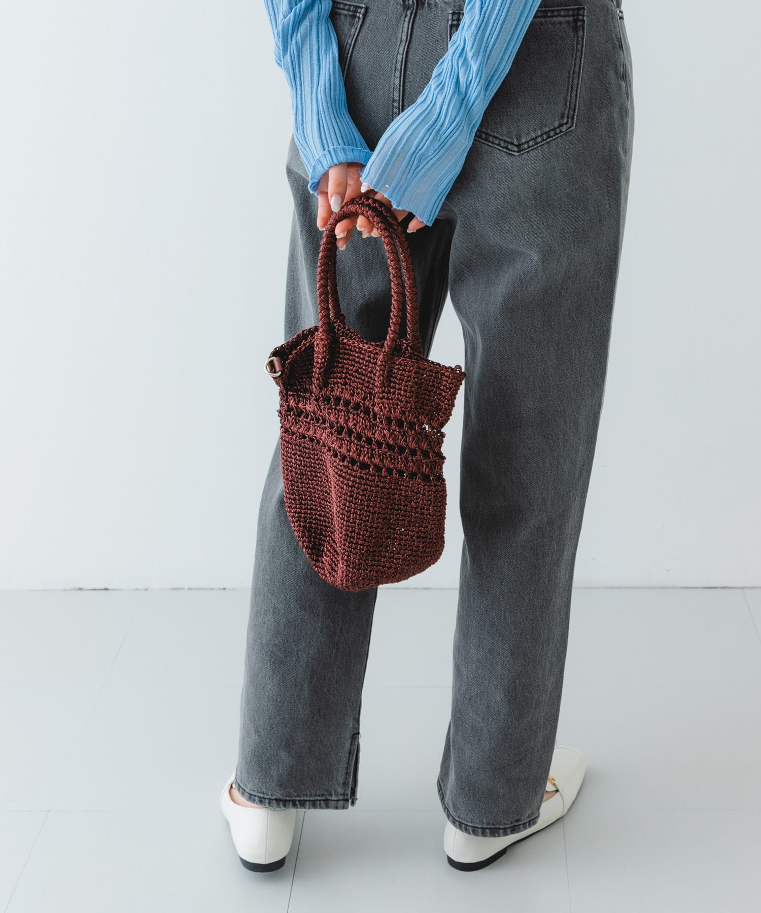 ビーズショルダーバッグ BROWN one