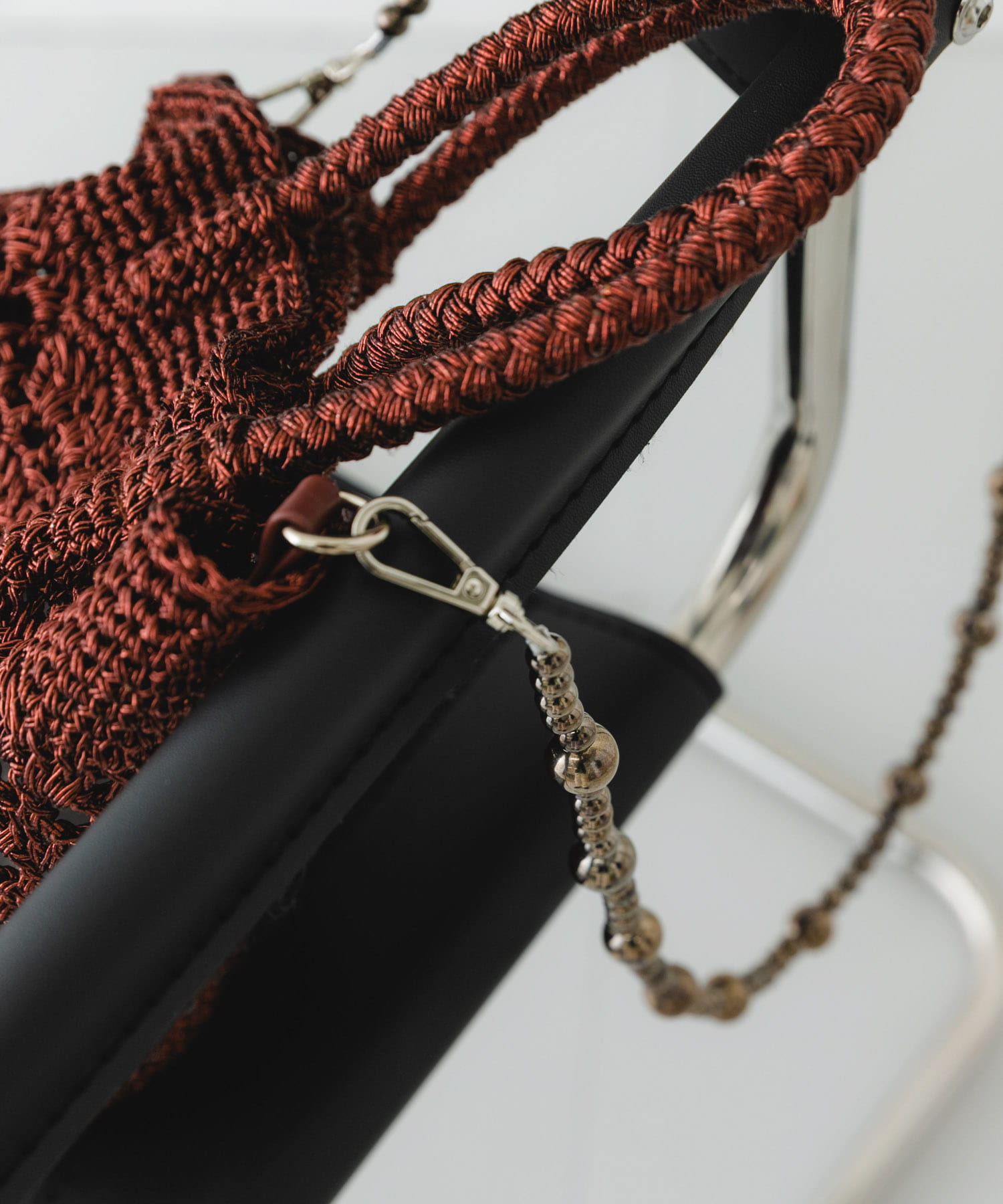 ビーズショルダーバッグ BROWN one