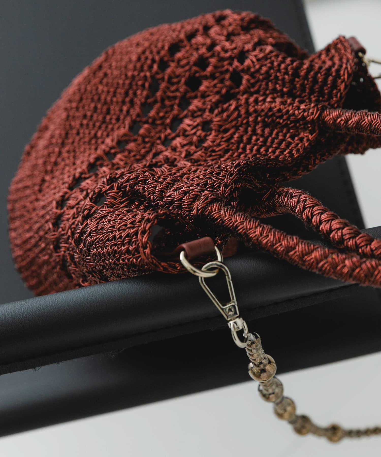 ビーズショルダーバッグ BROWN one