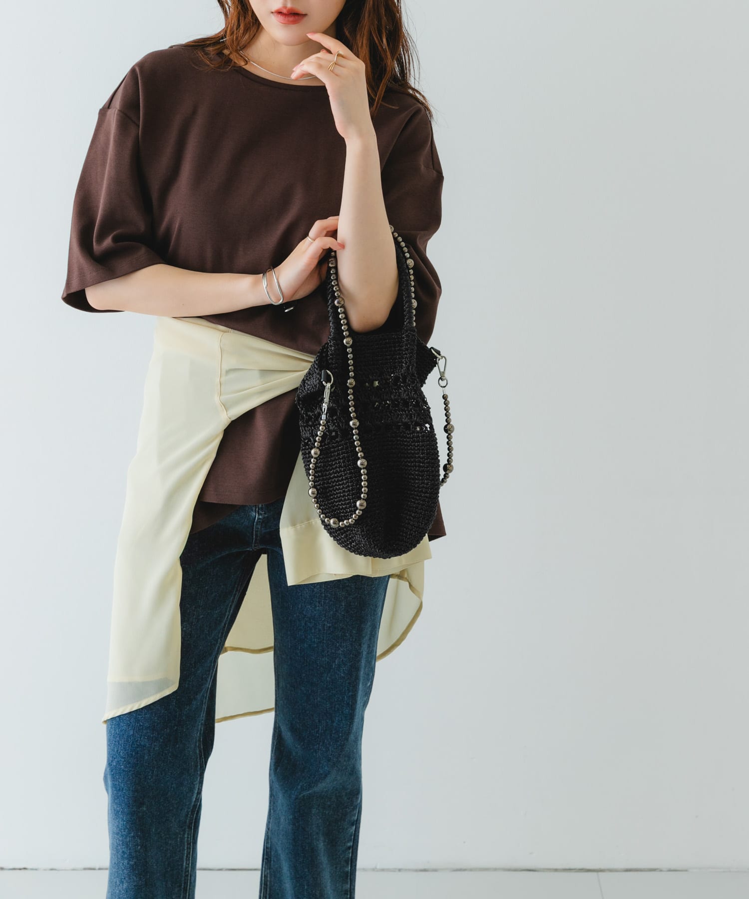 ビーズショルダーバッグ BLACK one