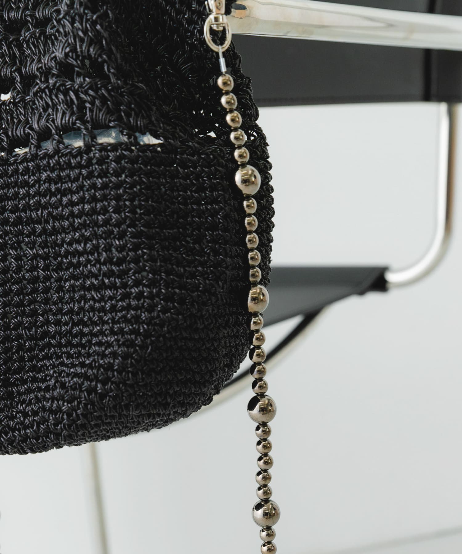 ビーズショルダーバッグ BLACK one