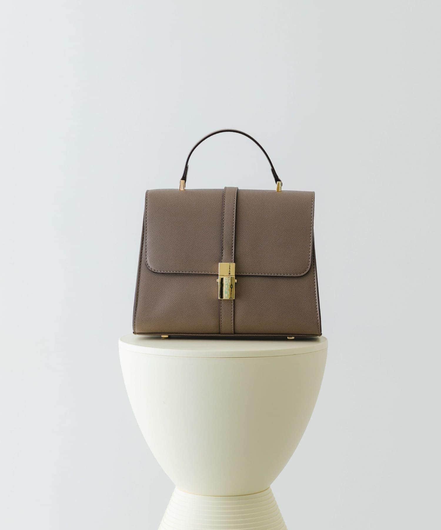 サブバッグ付フラップハンドバッグ GREIGE one