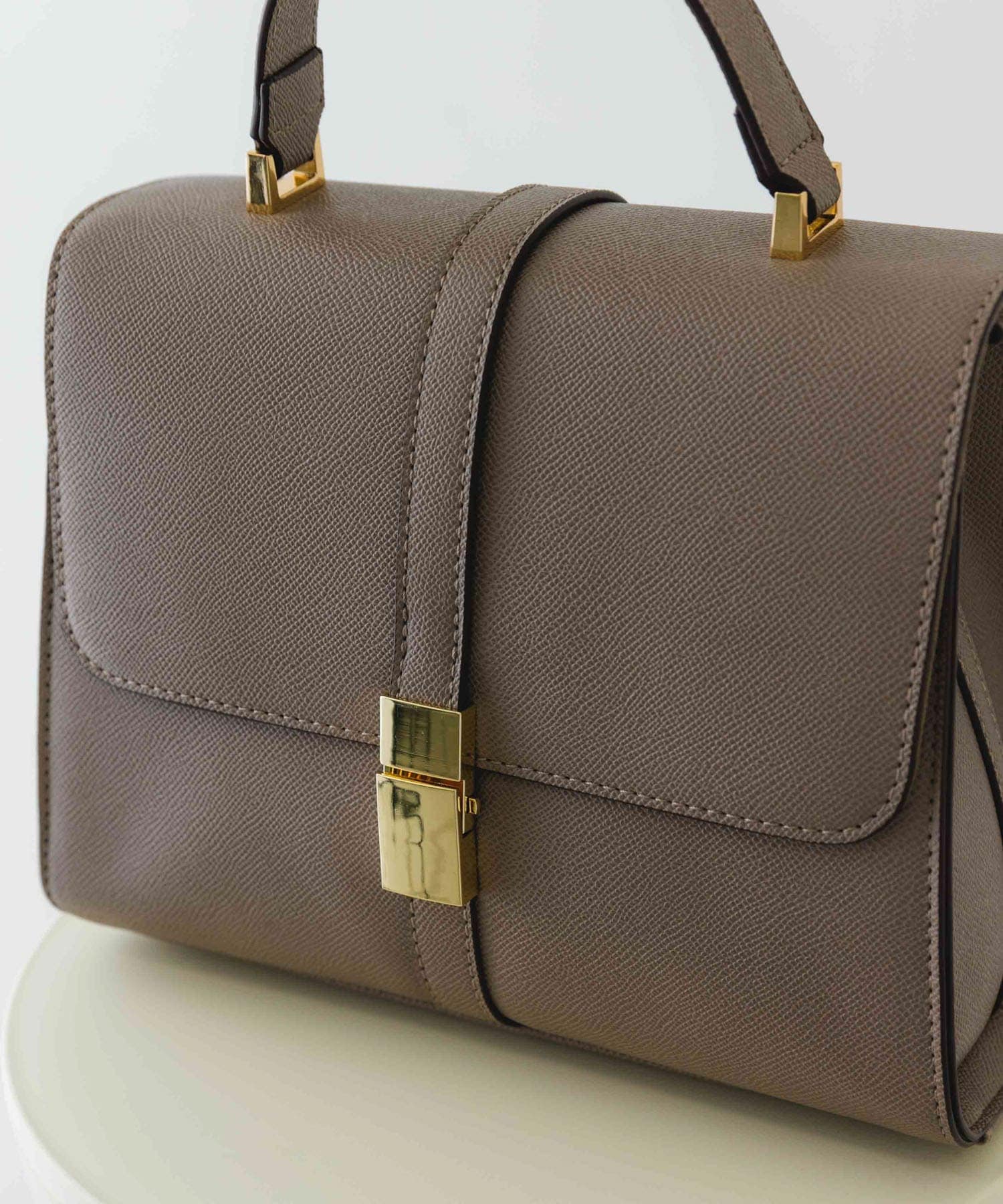 サブバッグ付フラップハンドバッグ GREIGE one