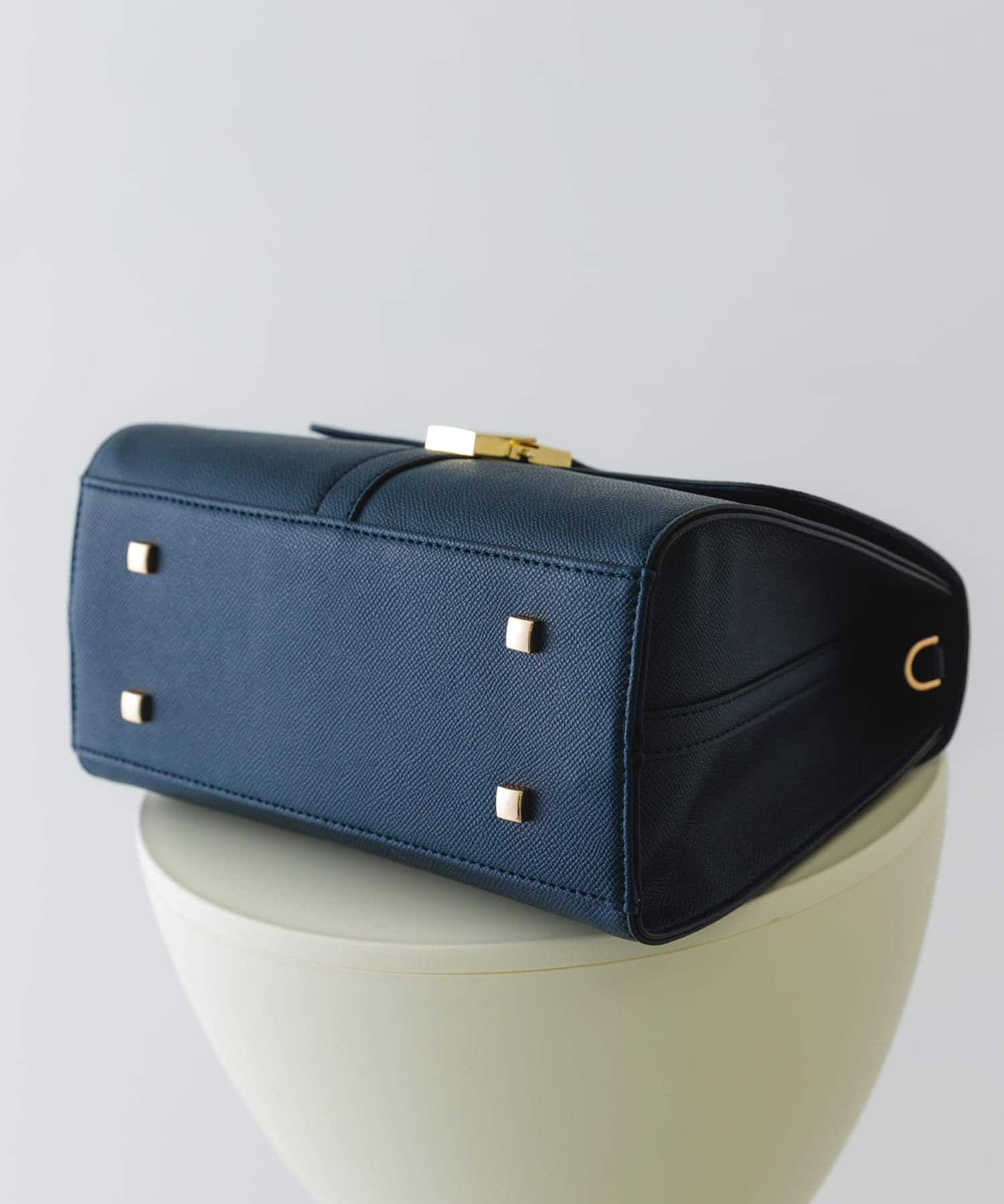 サブバッグ付フラップハンドバッグ NAVY one