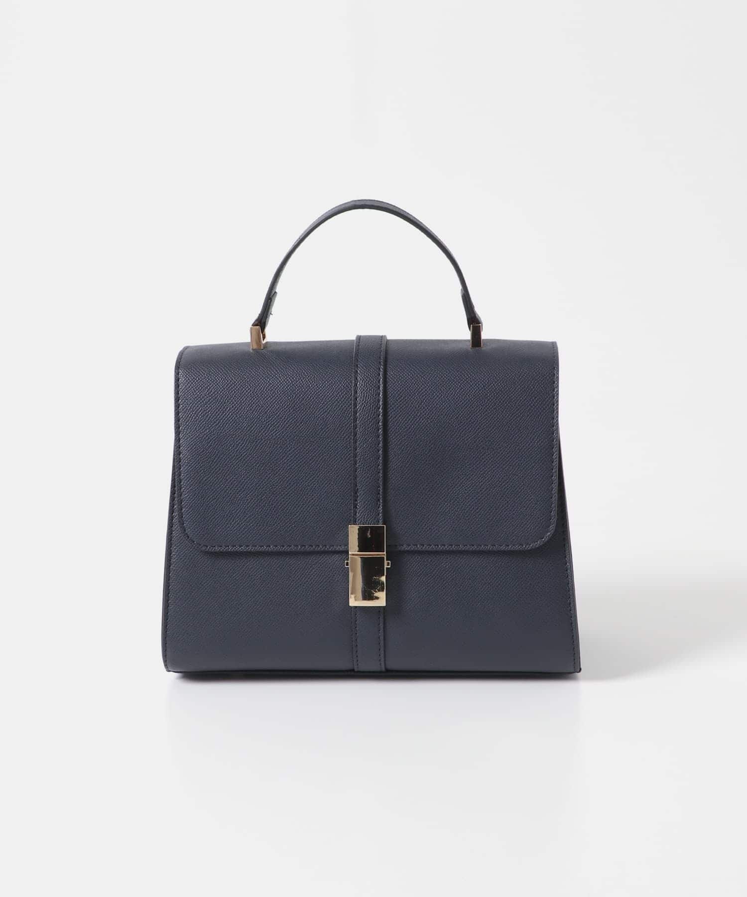 サブバッグ付フラップハンドバッグ NAVY one