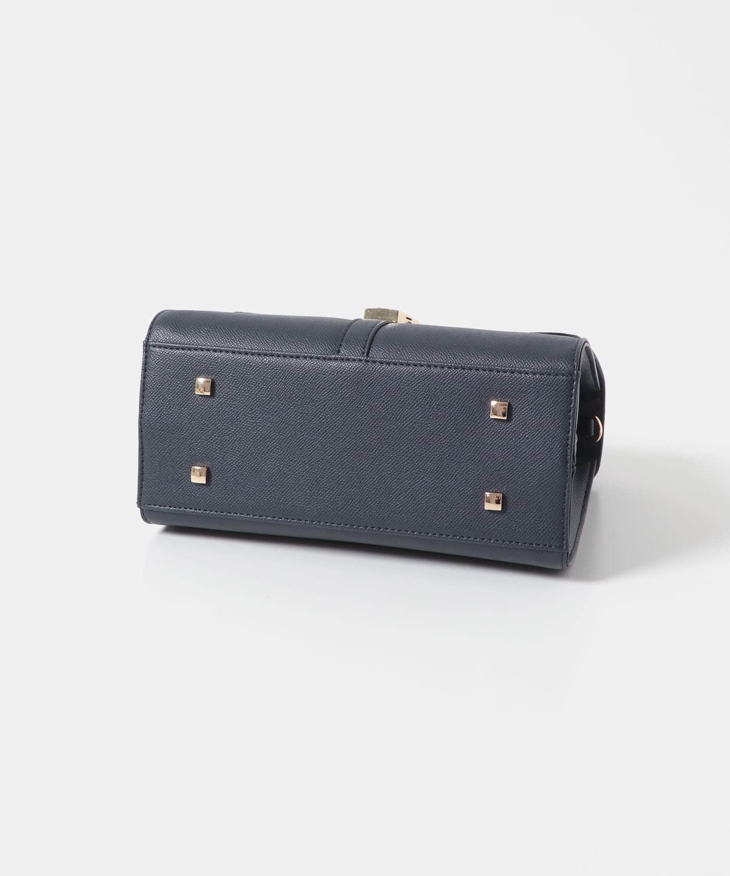 サブバッグ付フラップハンドバッグ NAVY one