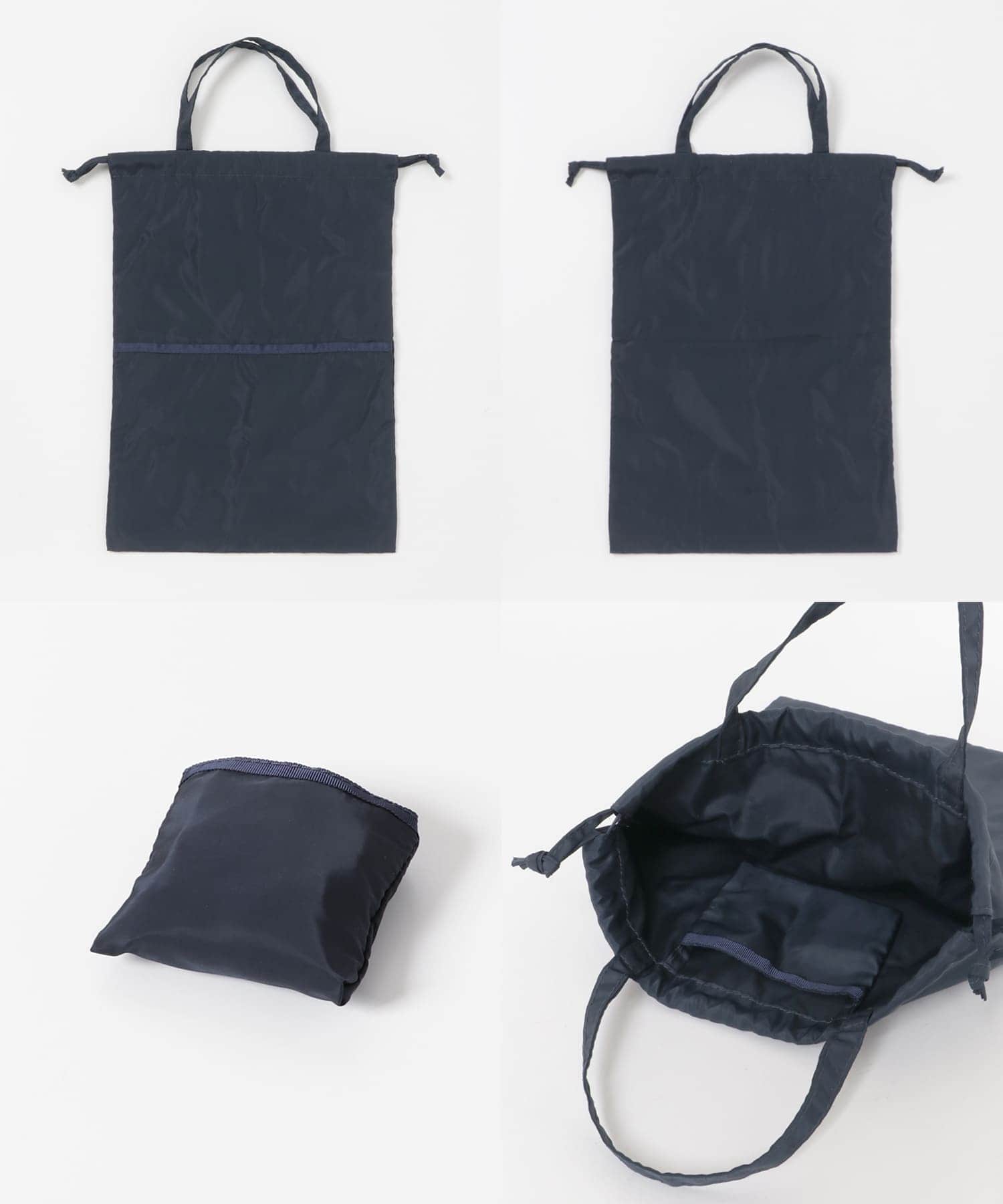 サブバッグ付フラップハンドバッグ NAVY one