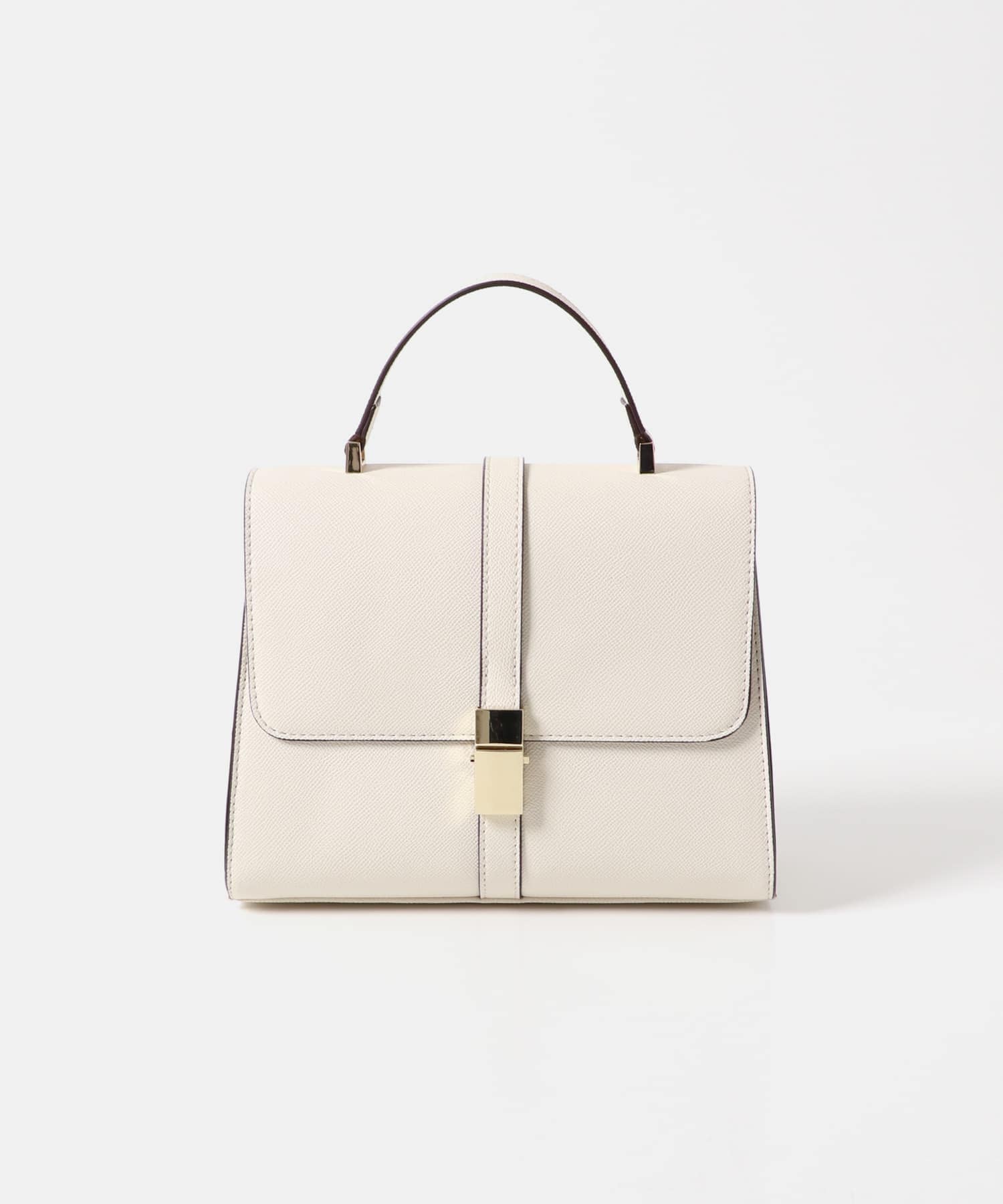 サブバッグ付フラップハンドバッグ IVORY one
