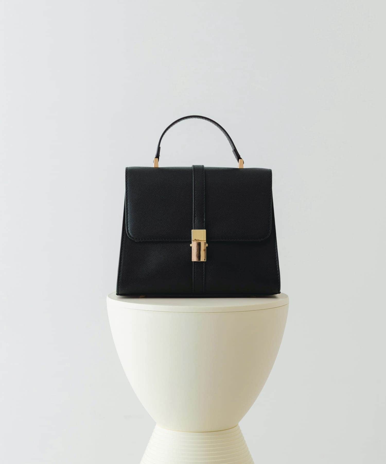 サブバッグ付フラップハンドバッグ BLACK one