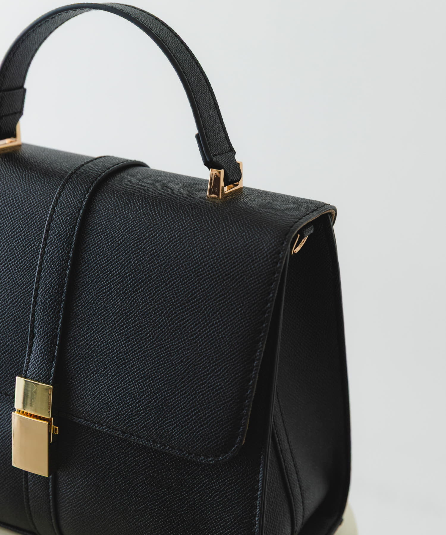 サブバッグ付フラップハンドバッグ BLACK one
