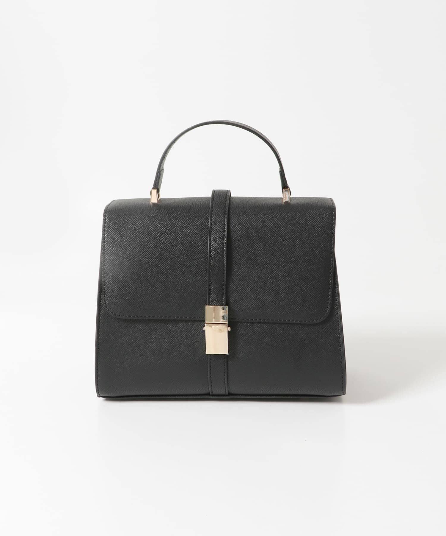 サブバッグ付フラップハンドバッグ BLACK one