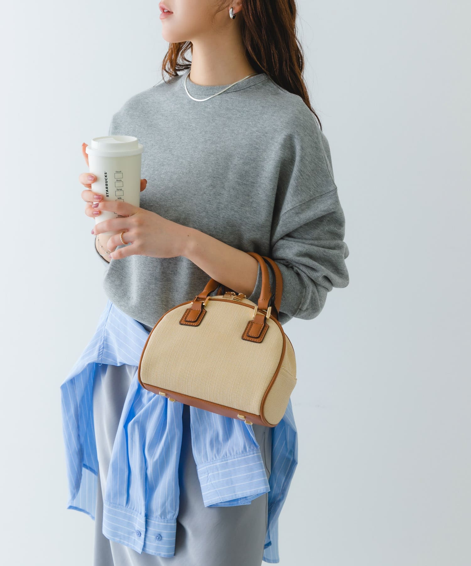 ラウンドミニボストンバッグ CAMEL one