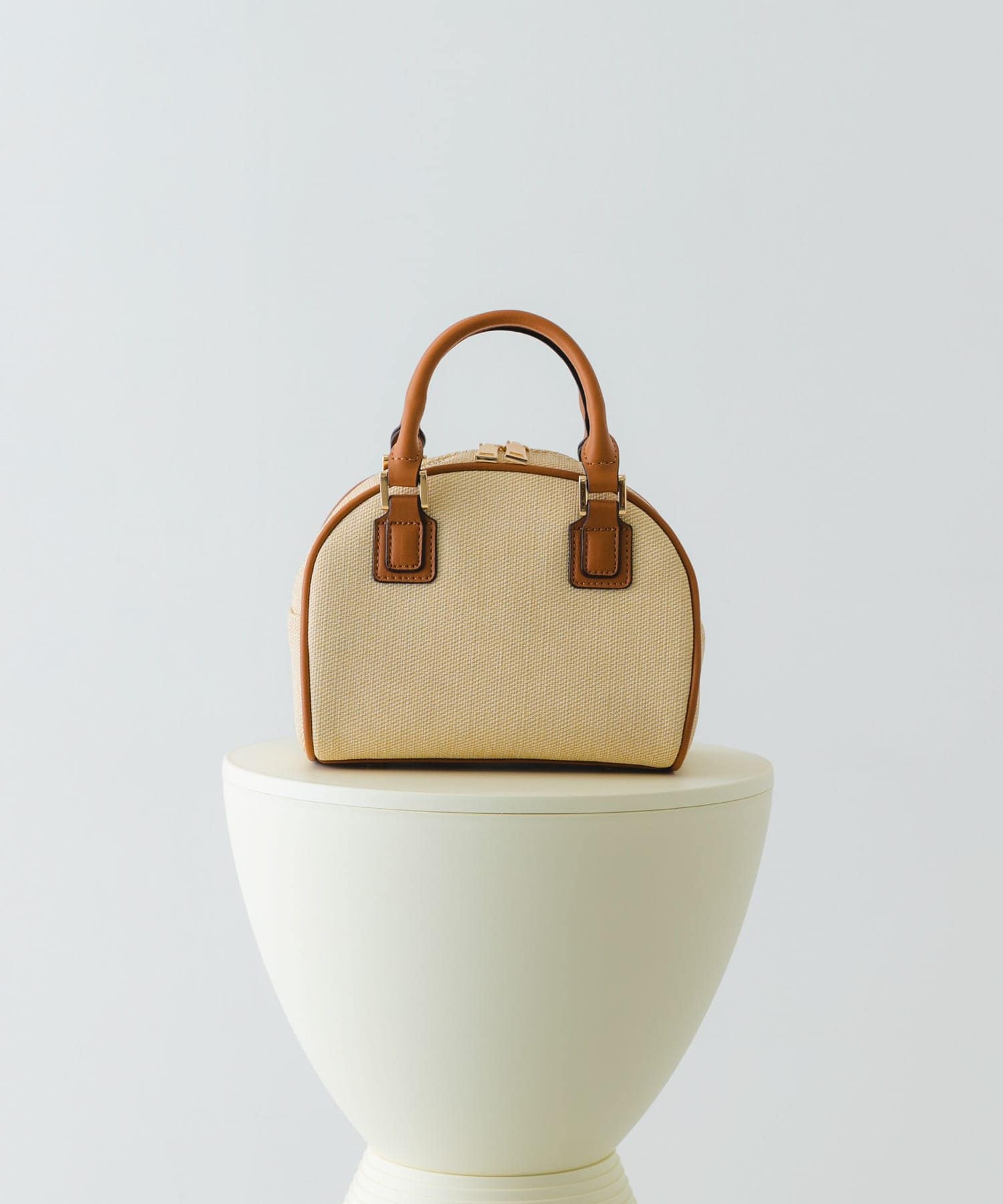 ラウンドミニボストンバッグ CAMEL one
