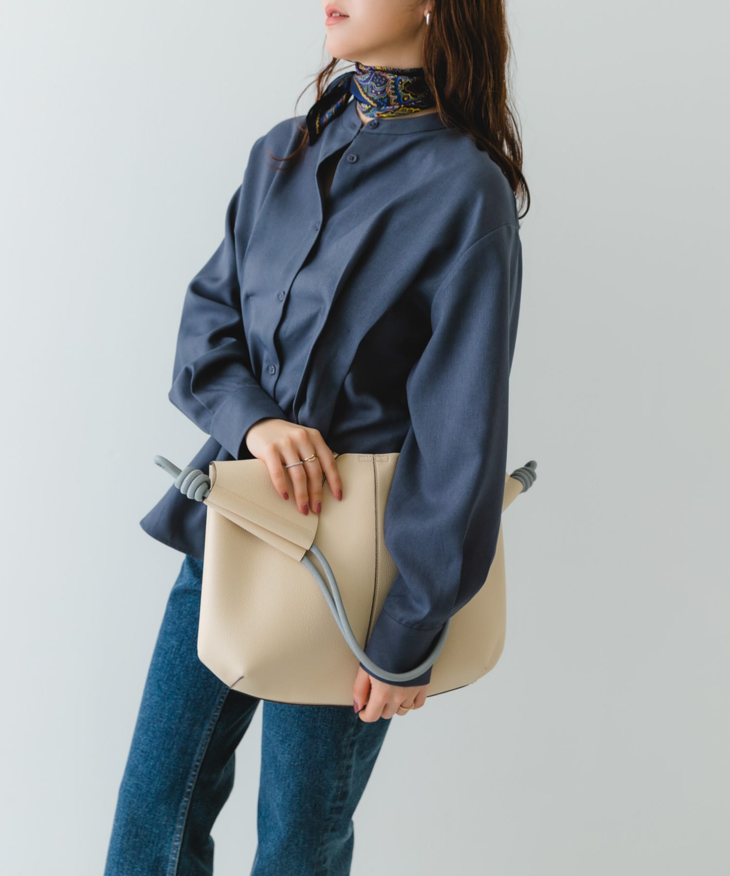 ラウンドデザインむすびトートバッグ OFF WHITE one