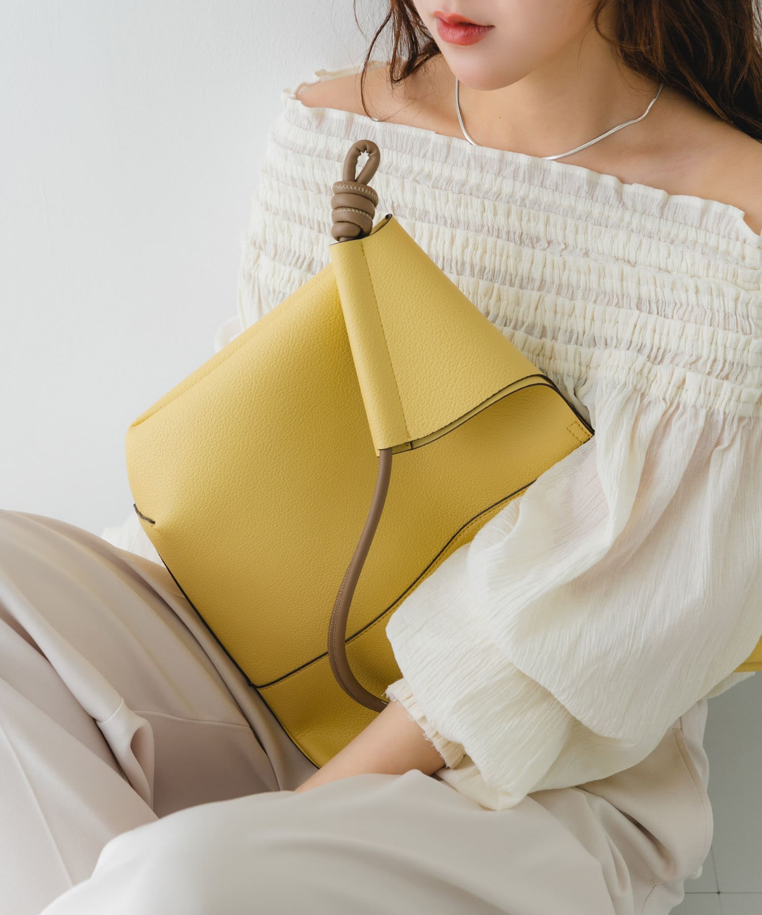 ラウンドデザインむすびトートバッグ LEMON one