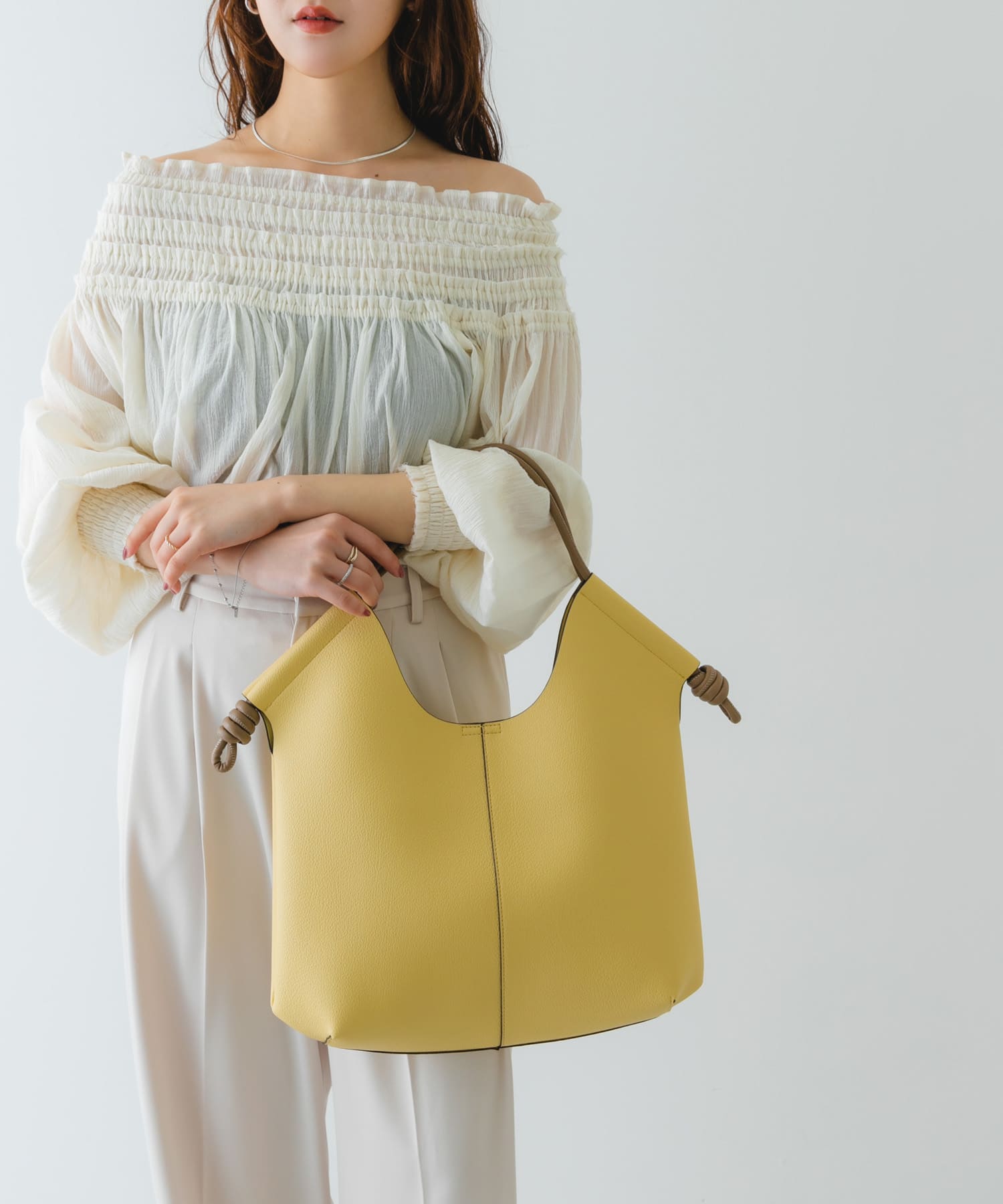ラウンドデザインむすびトートバッグ LEMON one
