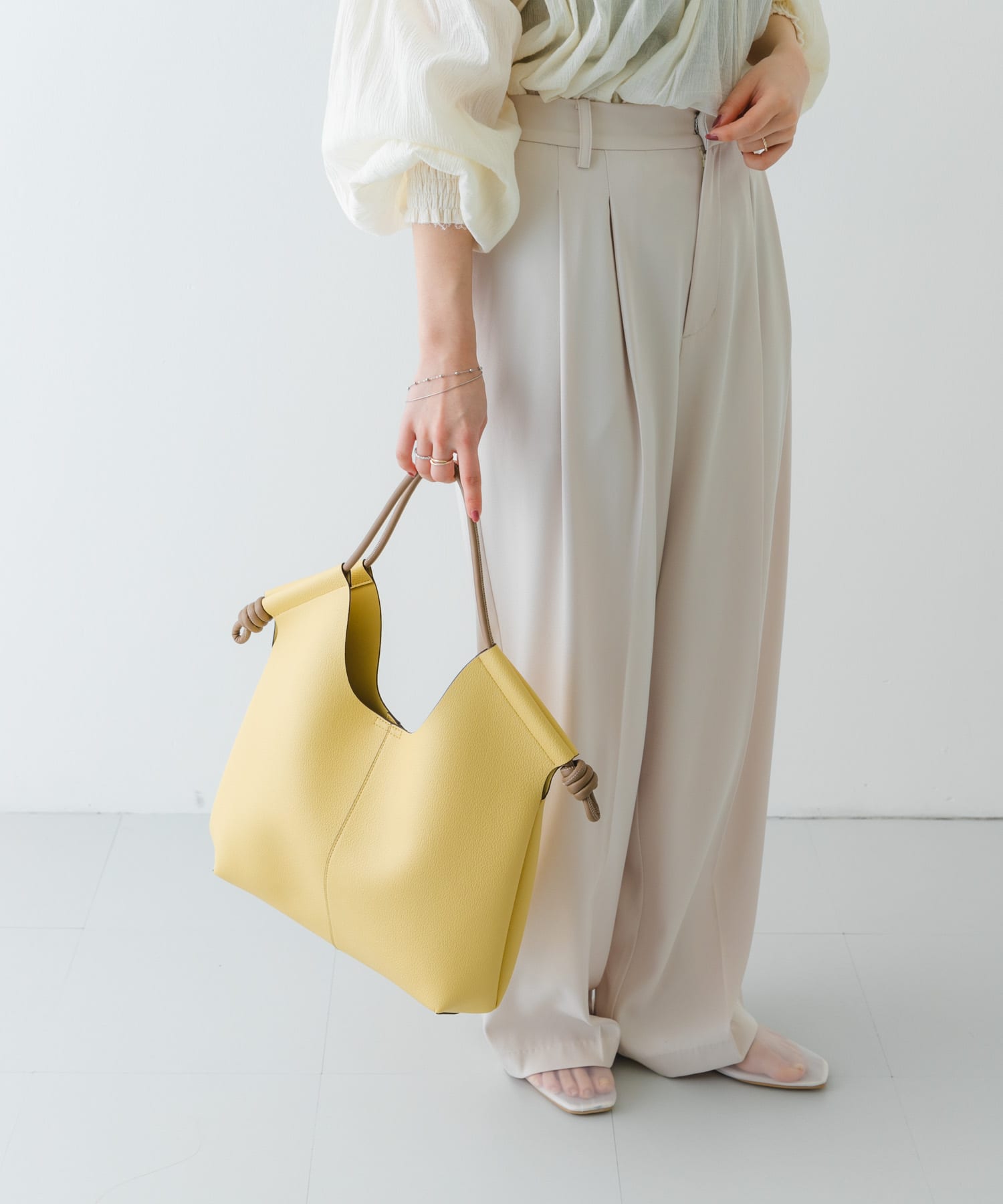 ラウンドデザインむすびトートバッグ LEMON one