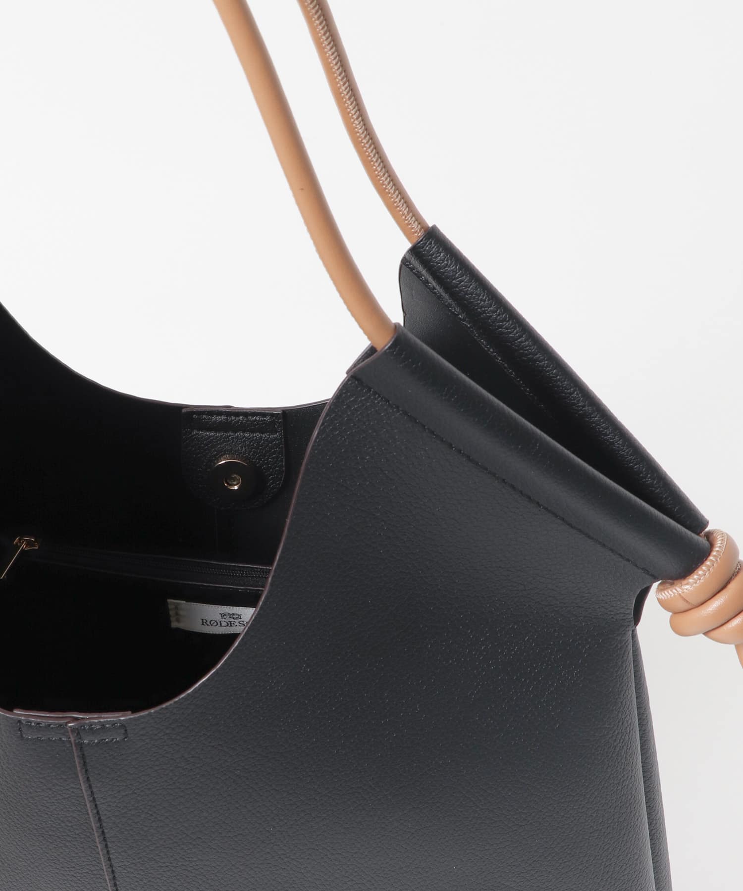 ラウンドデザインむすびトートバッグ BLACK one