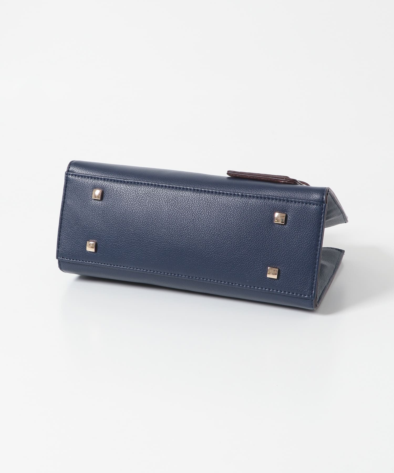パスケース付フラップハンドバッグ NAVY one