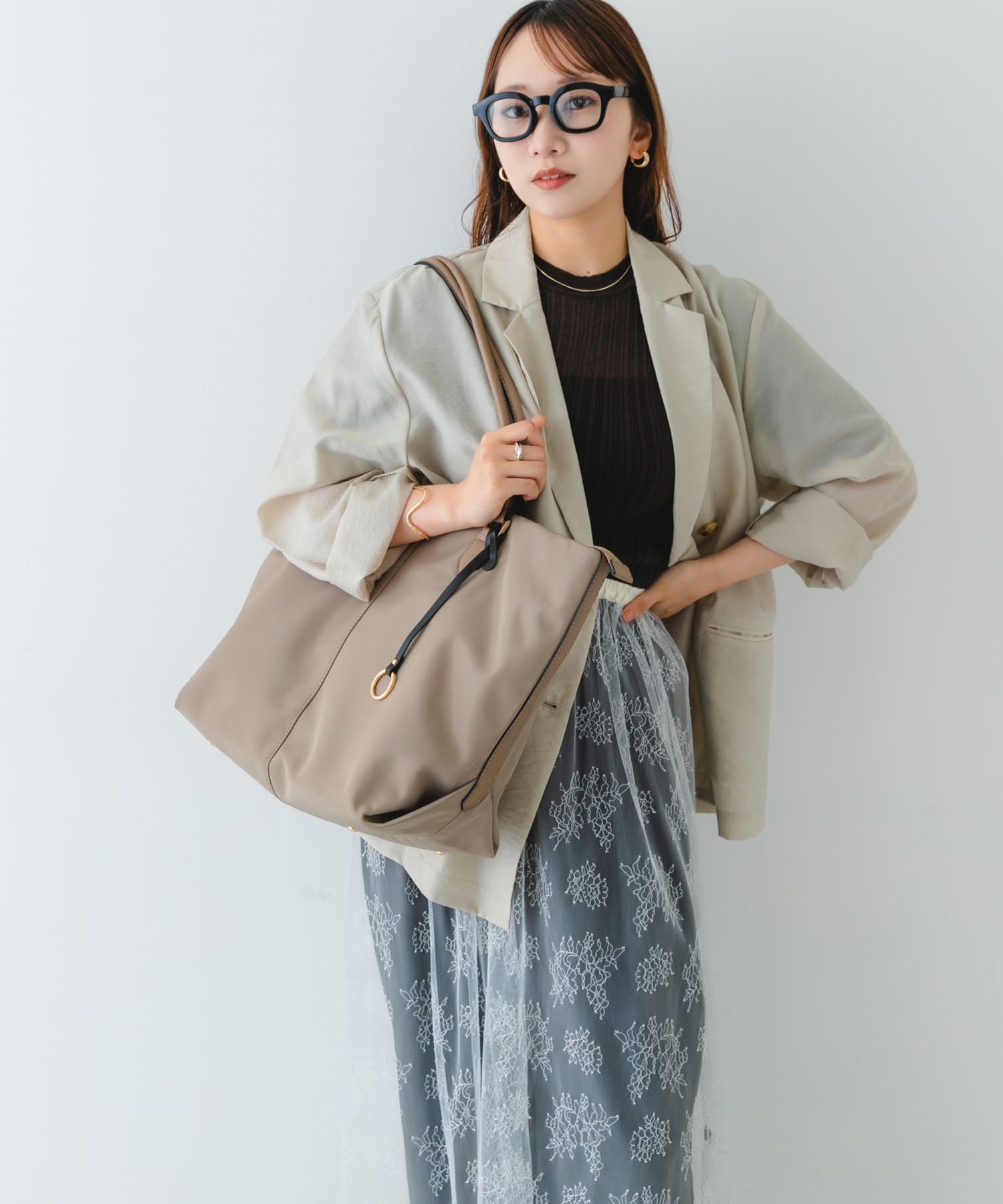 撥水トートバッグ GREIGE one