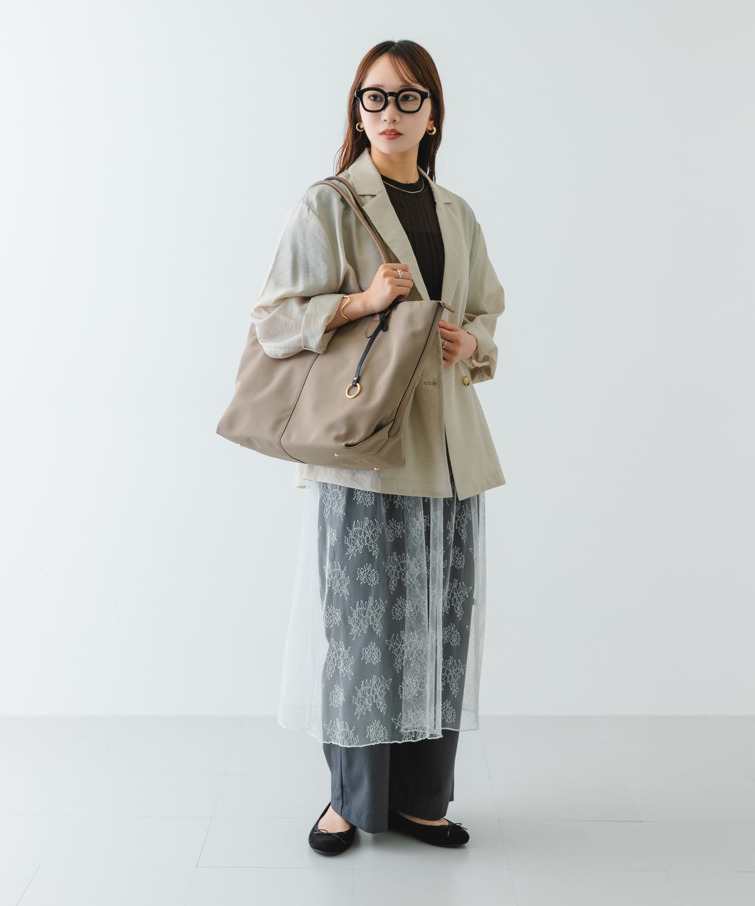 撥水トートバッグ GREIGE one