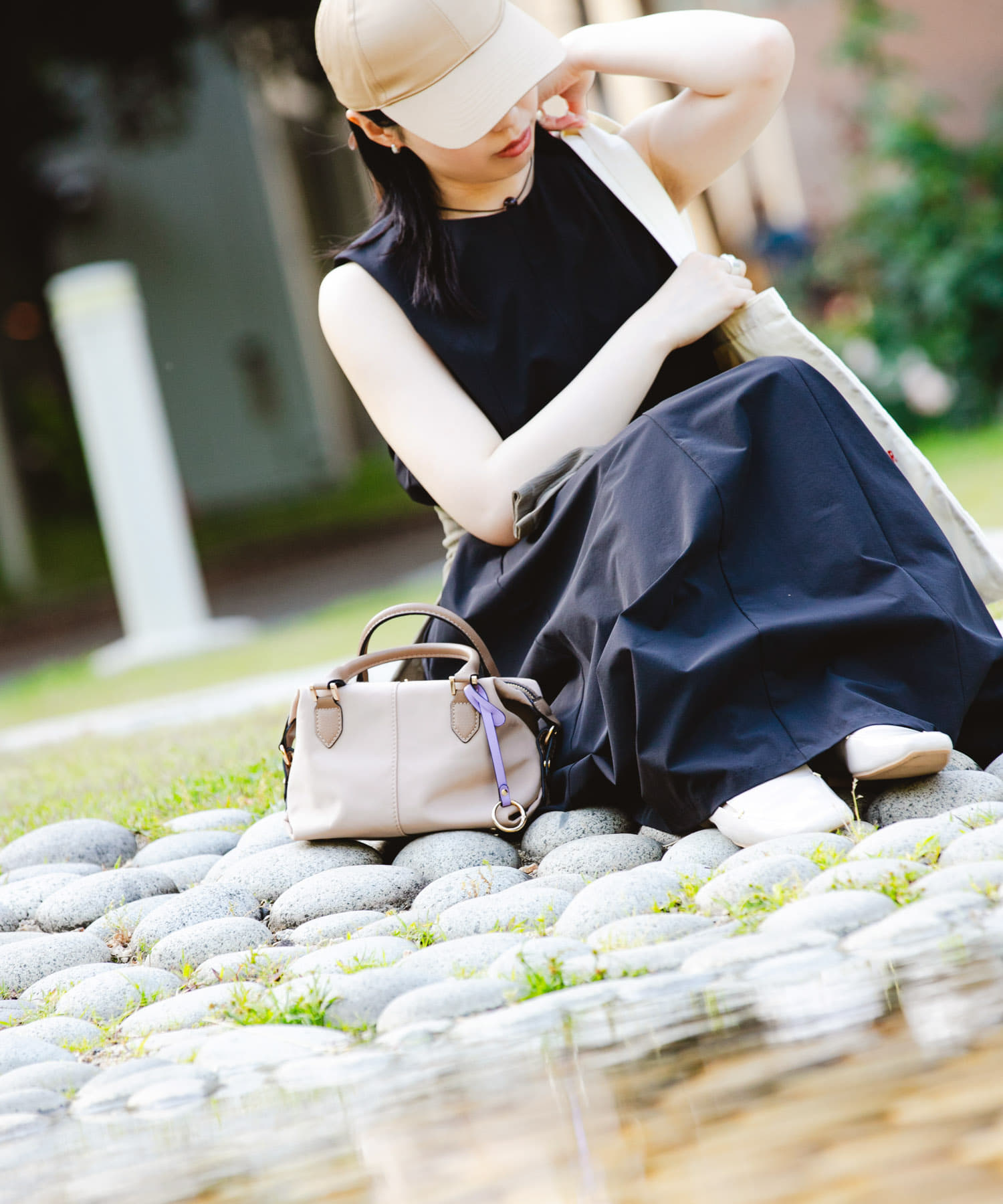 撥水プチショルダーバッグ BEIGE one