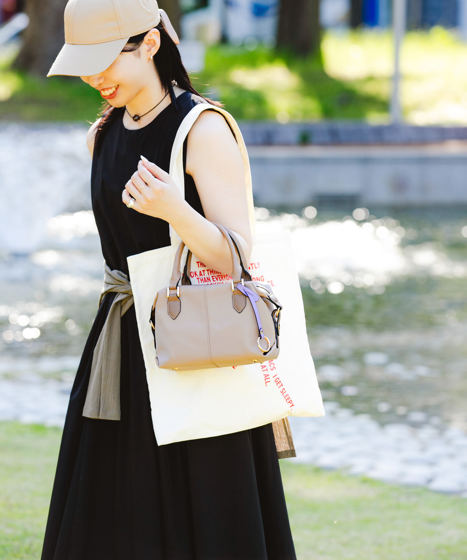 撥水プチショルダーバッグ BEIGE one
