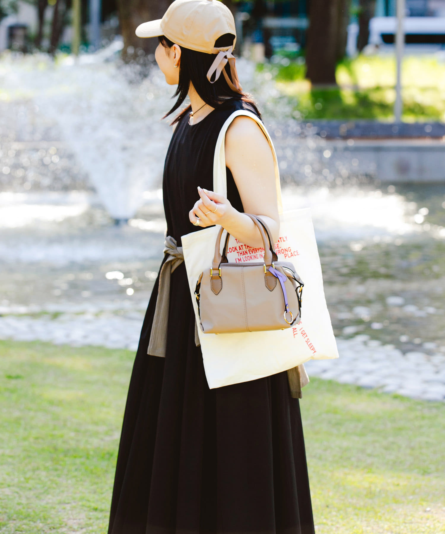 撥水プチショルダーバッグ BEIGE one