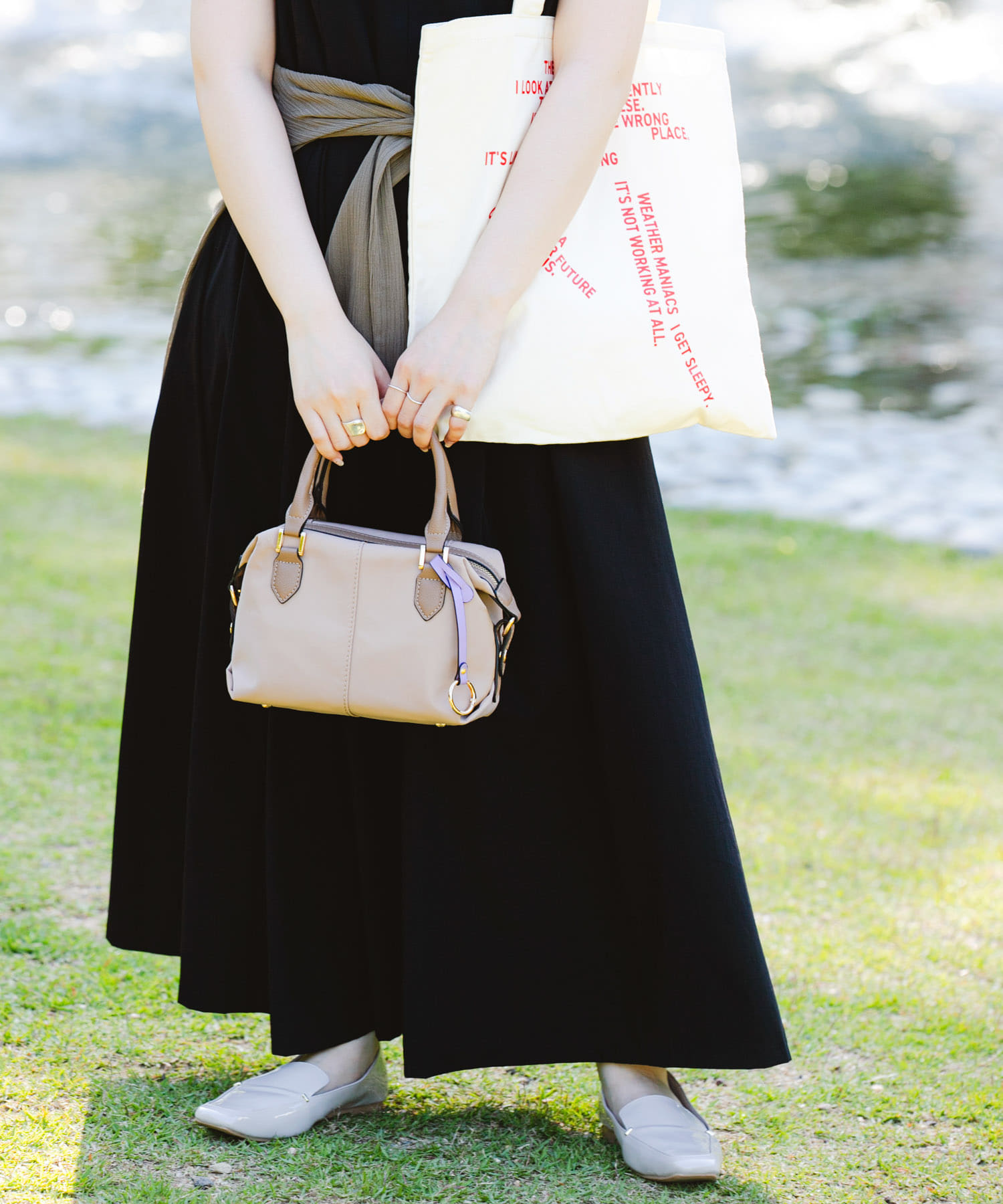撥水プチショルダーバッグ BEIGE one