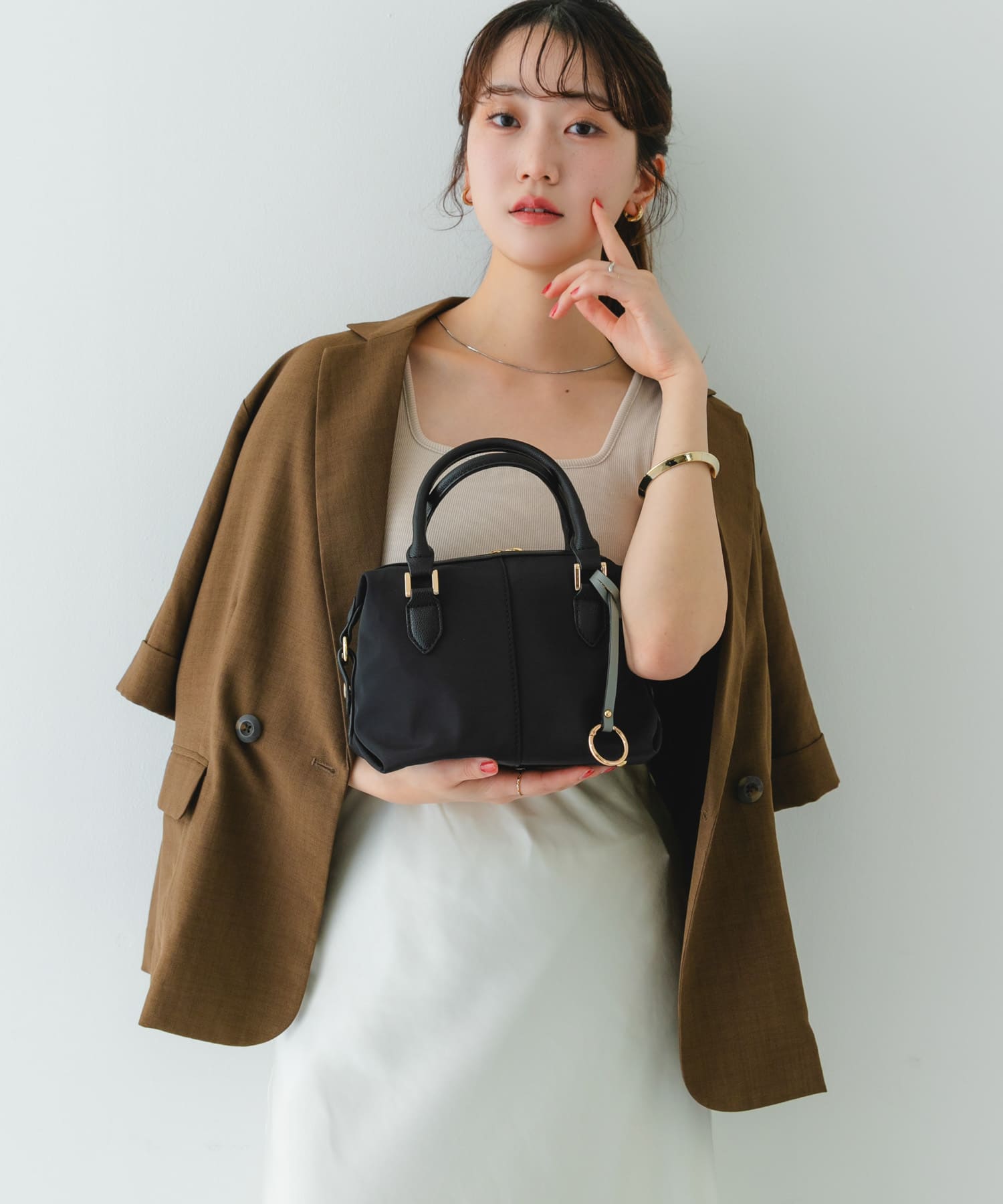 撥水プチショルダーバッグ BLACK one