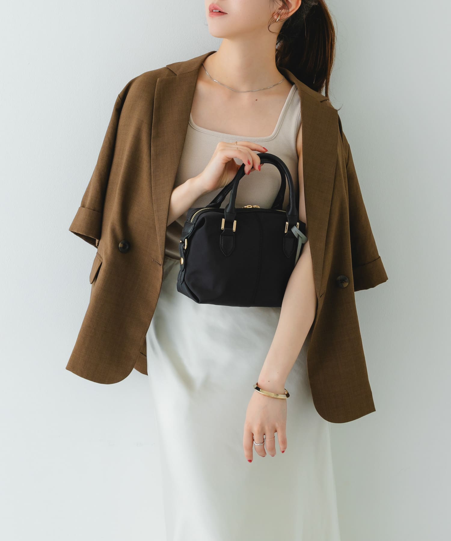 撥水プチショルダーバッグ BLACK one