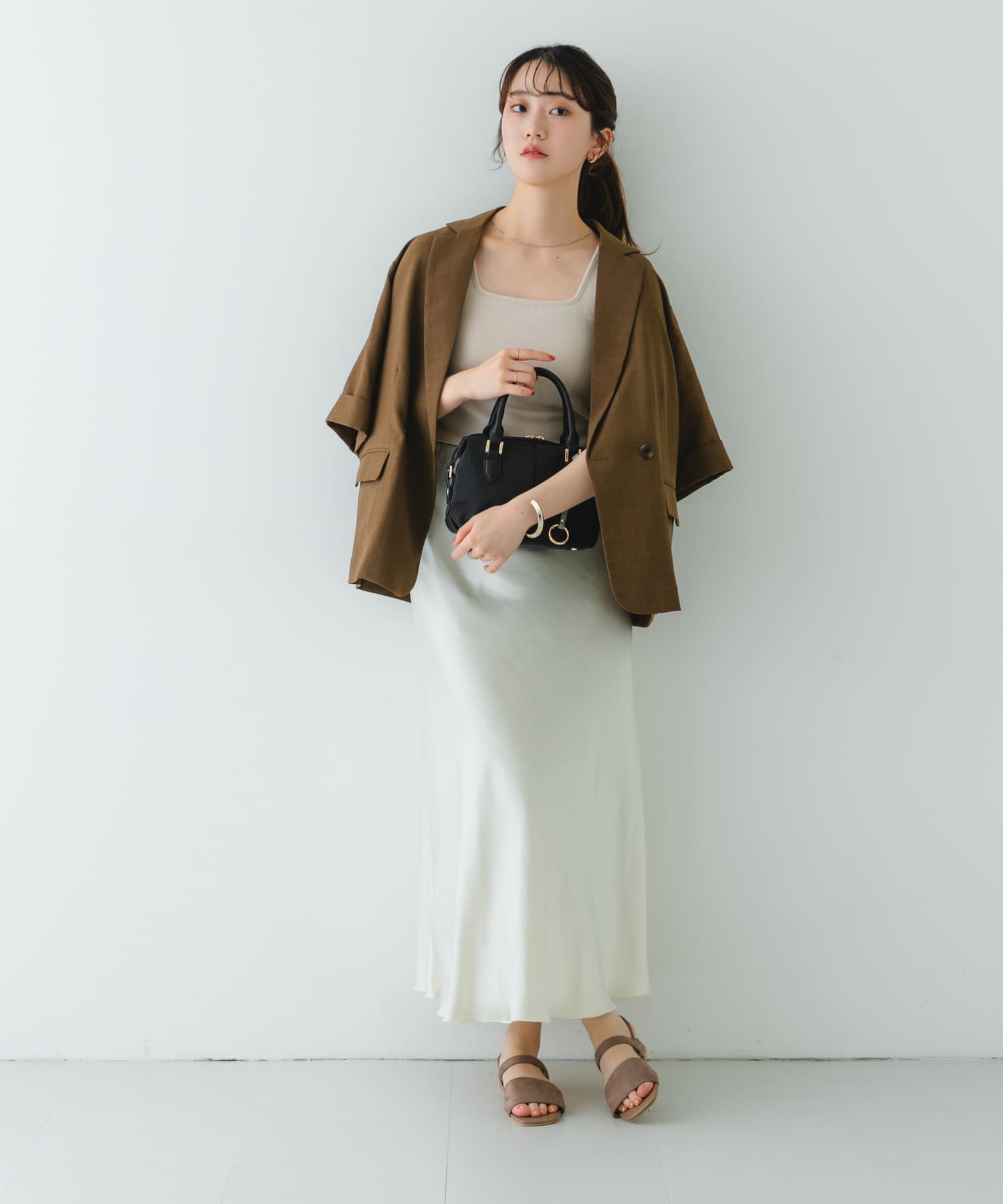 撥水プチショルダーバッグ BLACK one