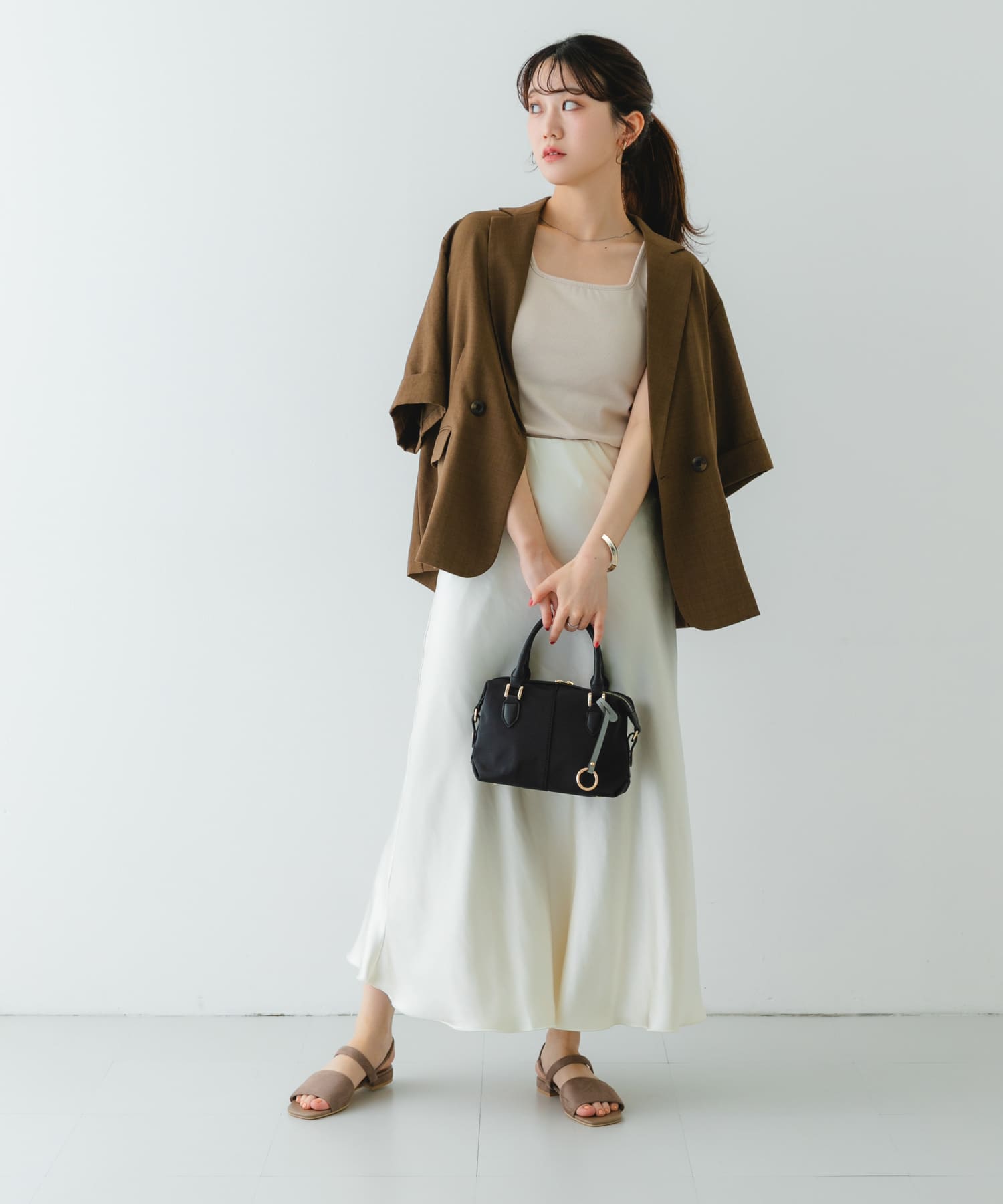撥水プチショルダーバッグ BLACK one