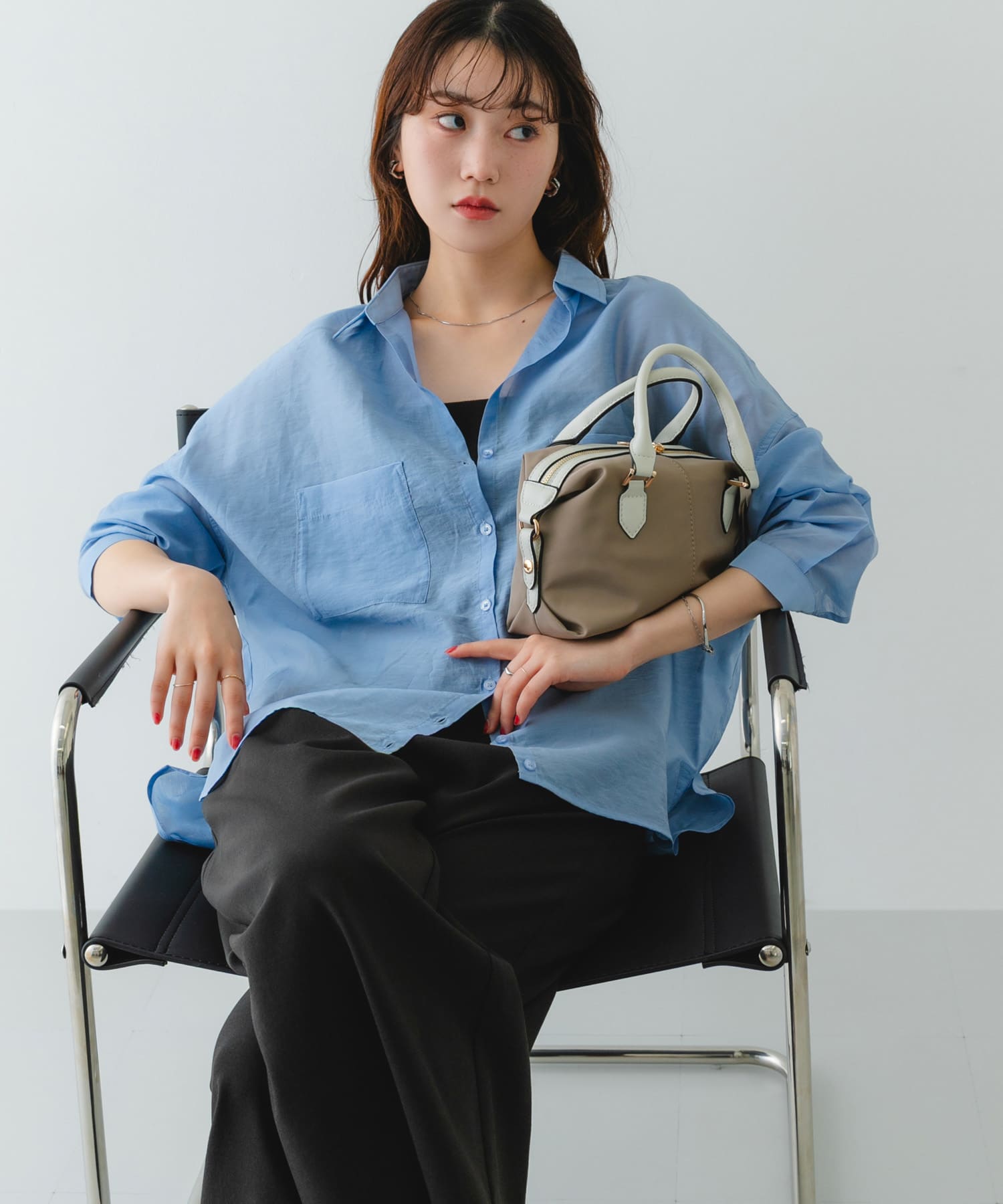 撥水プチショルダーバッグ GRAY one