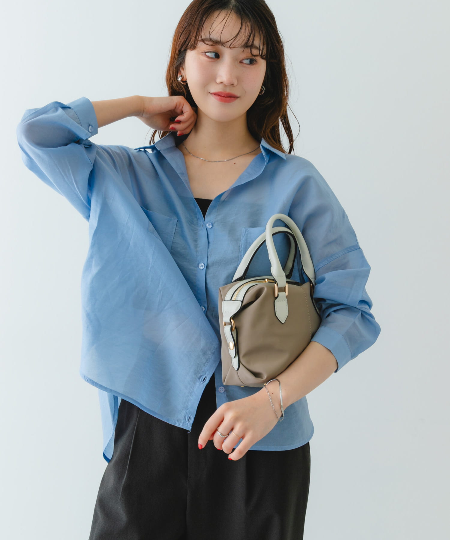 撥水プチショルダーバッグ GRAY one