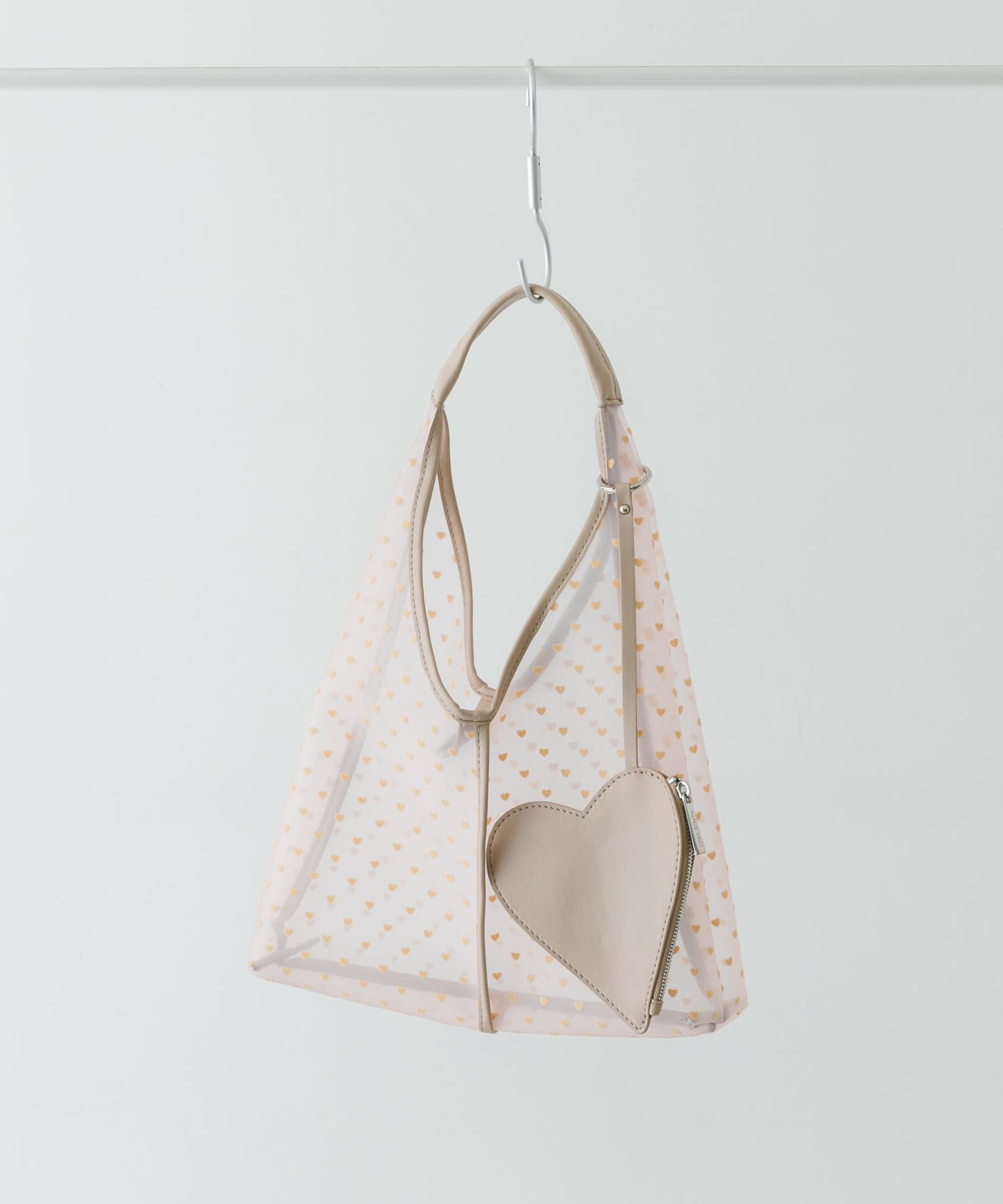 ハートシアーサンカクハンドバッグ BEIGE one