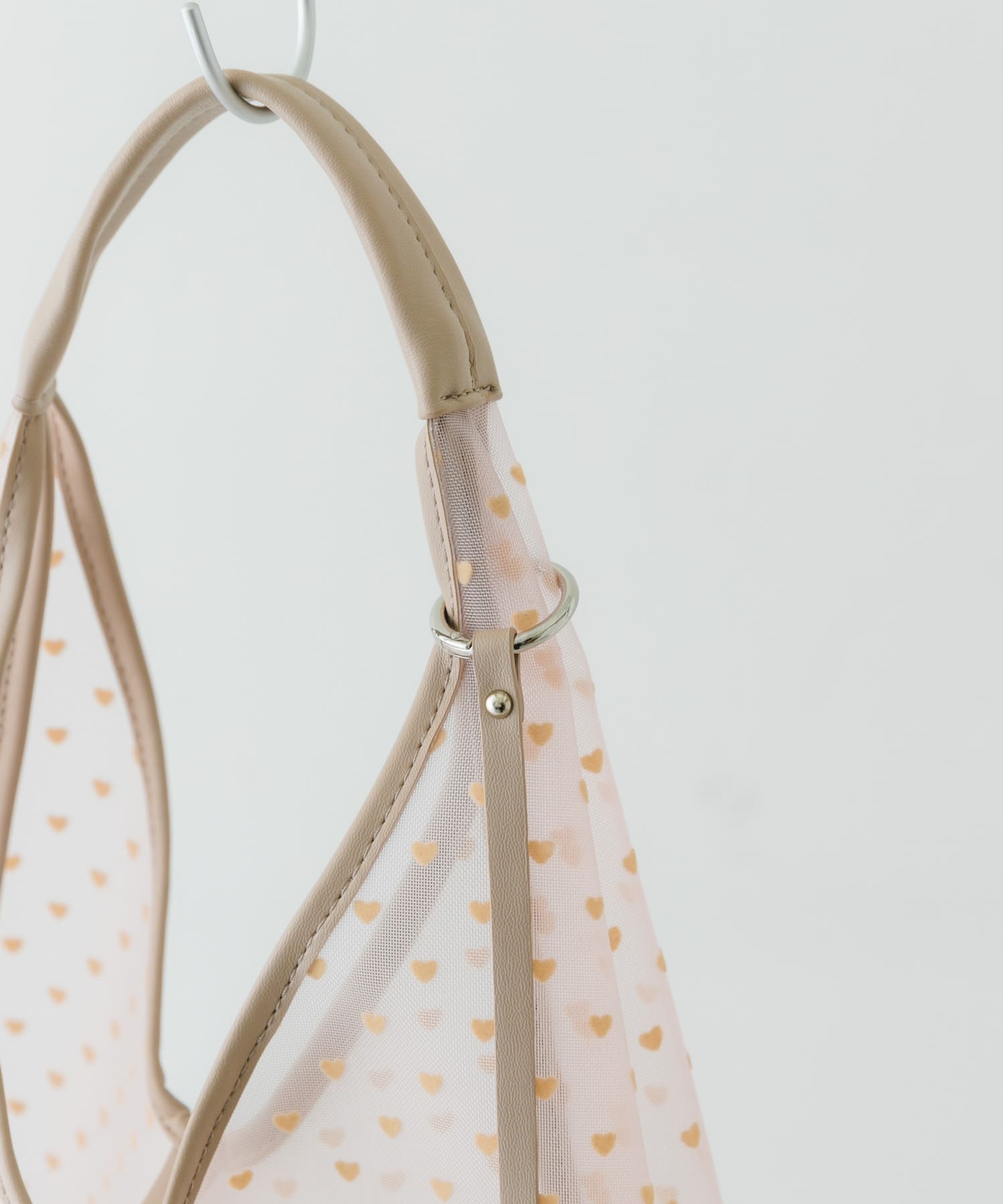 ハートシアーサンカクハンドバッグ BEIGE one