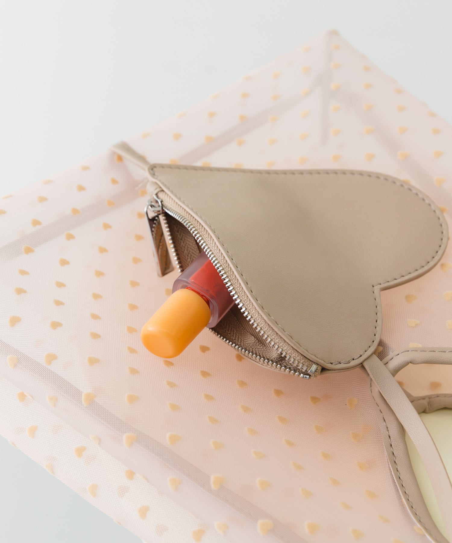 ハートシアーサンカクハンドバッグ BEIGE one