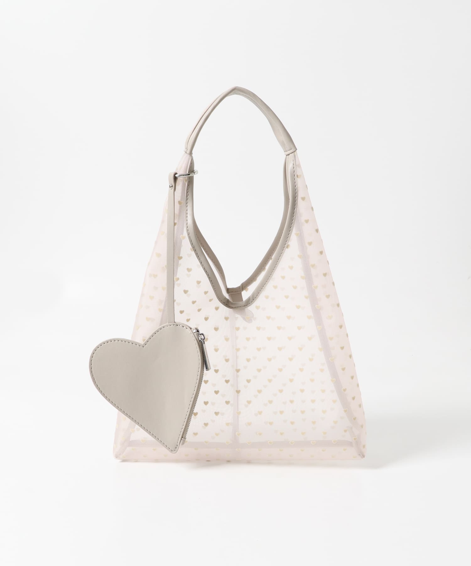 ハートシアーサンカクハンドバッグ BEIGE one