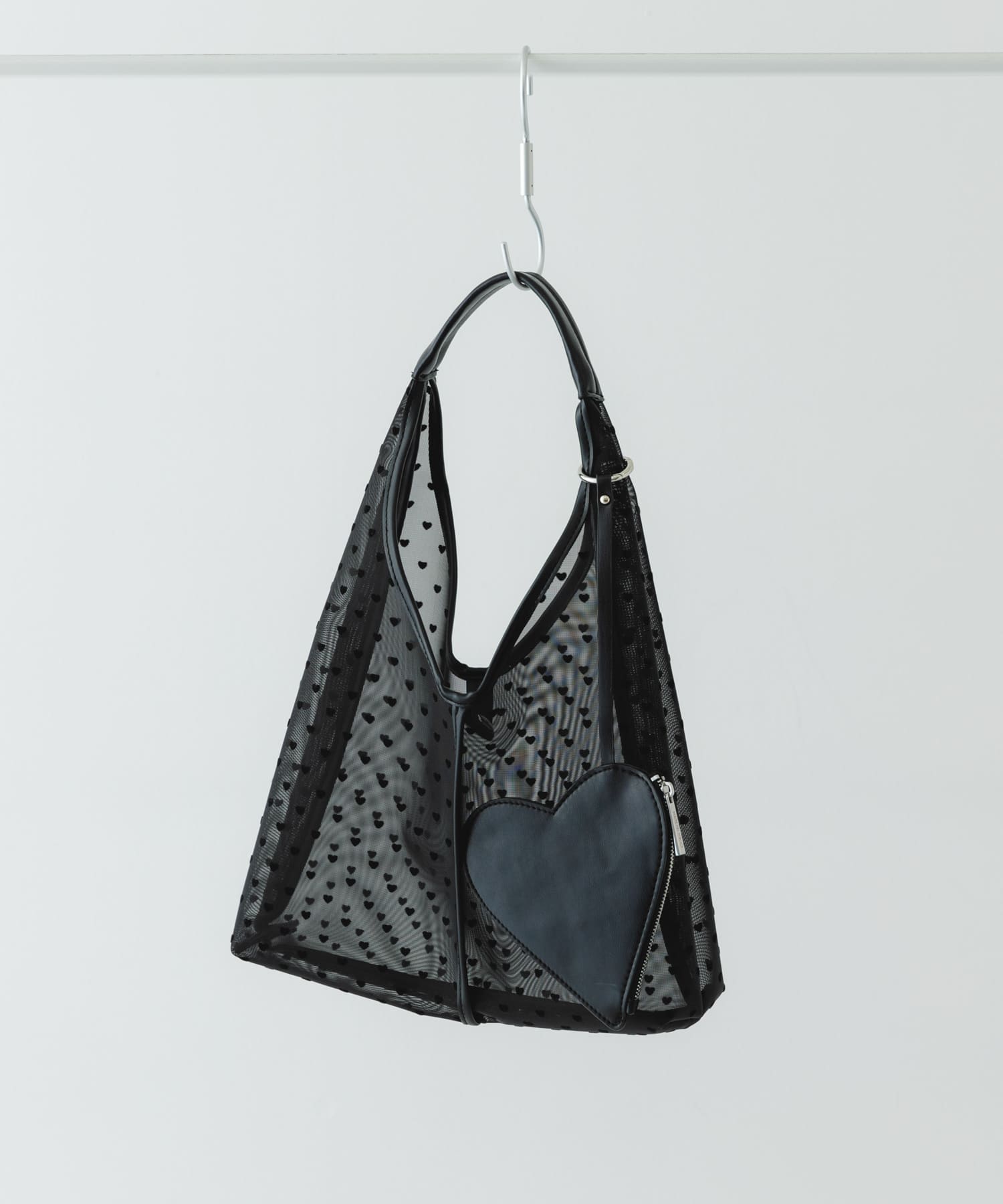 ハートシアーサンカクハンドバッグ BLACK one