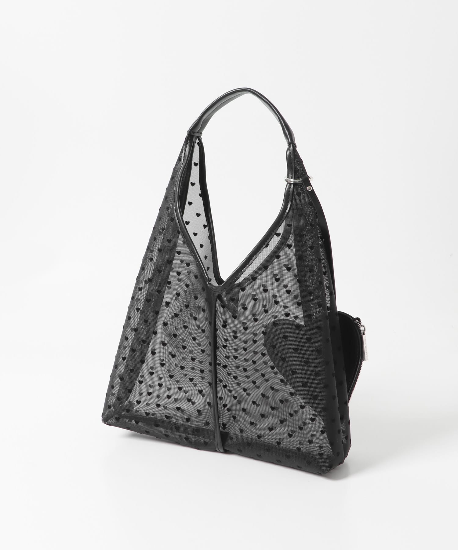 ハートシアーサンカクハンドバッグ BLACK one