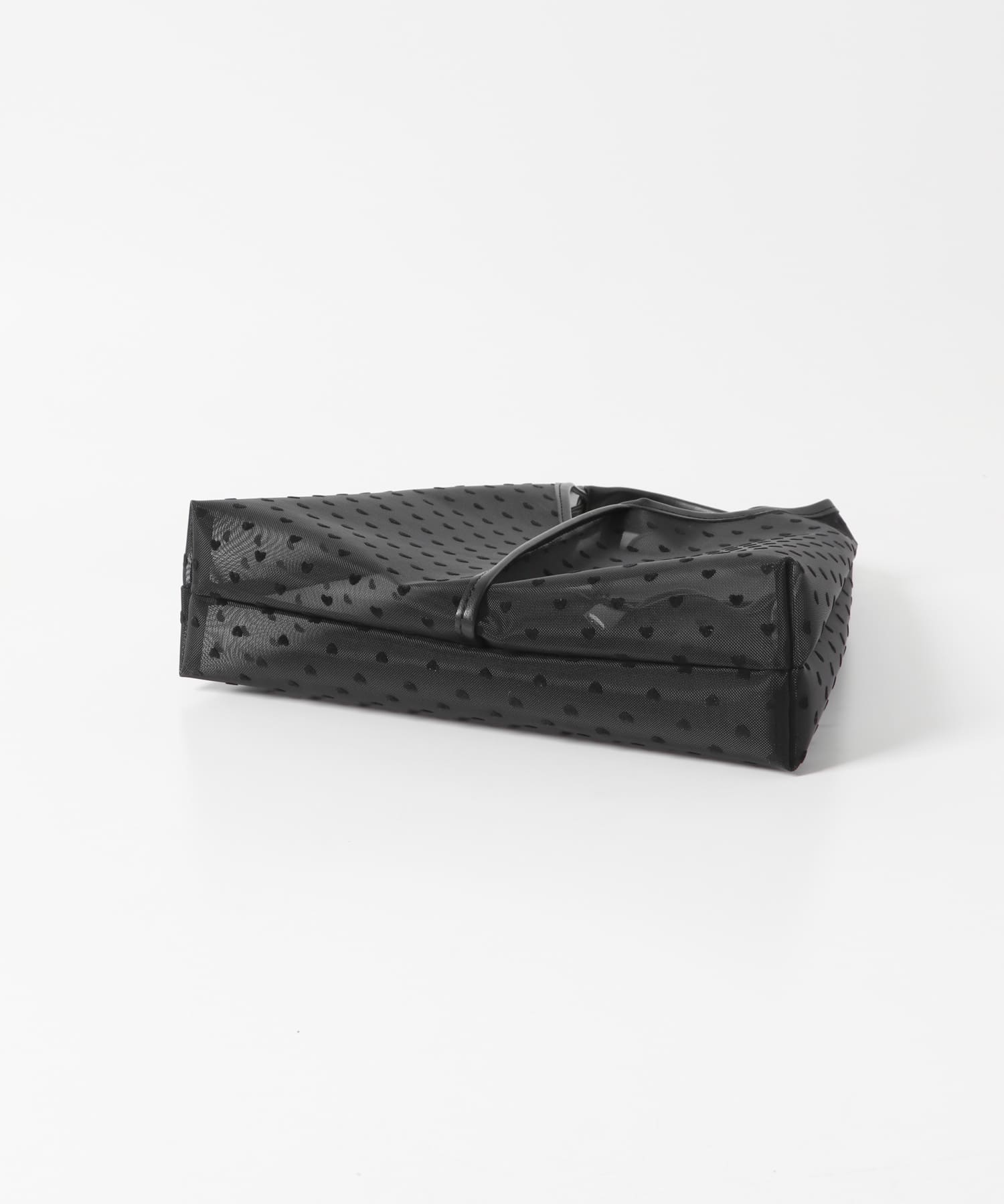 ハートシアーサンカクハンドバッグ BLACK one