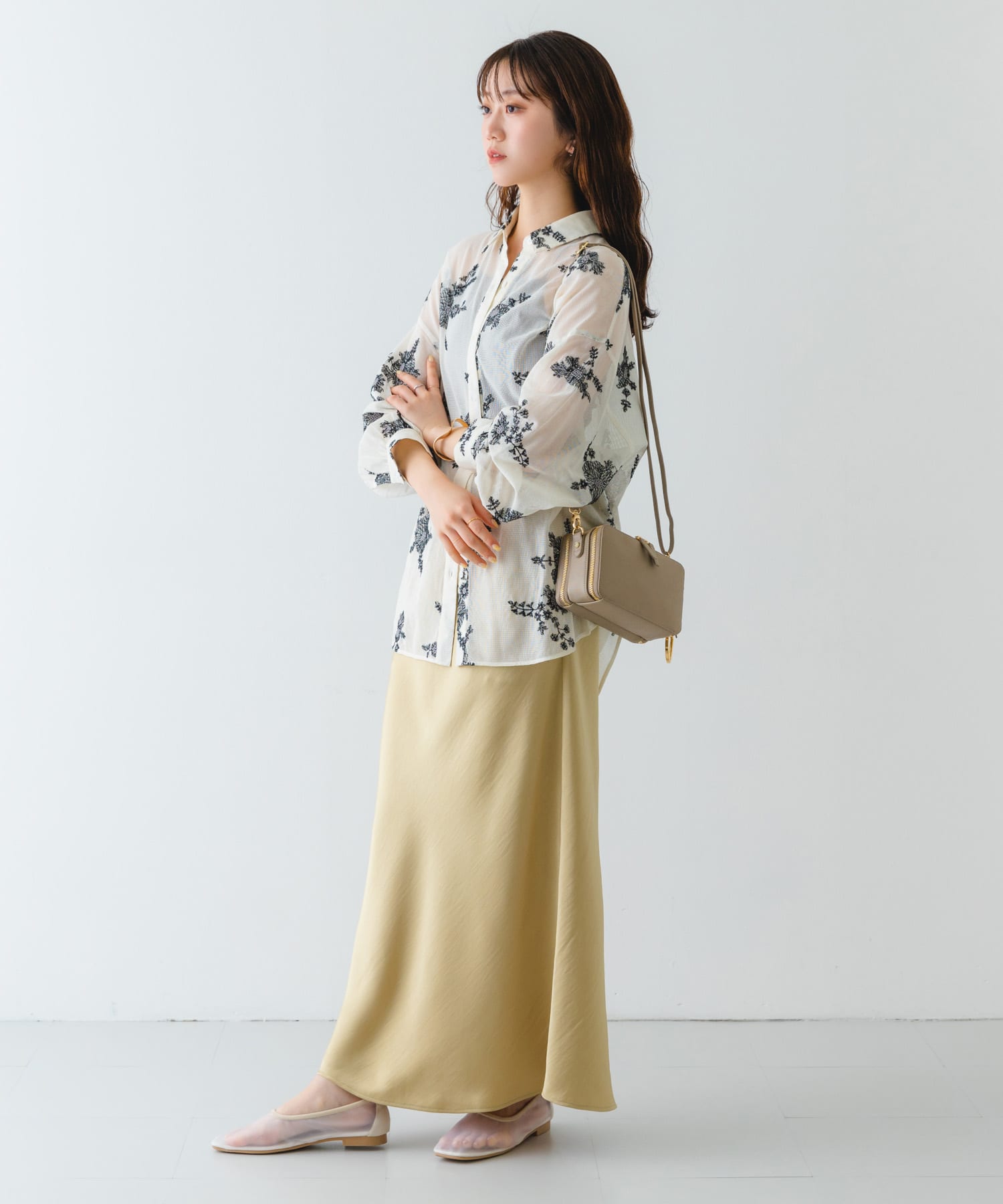 お財布ショルダーバッグ GREIGE one