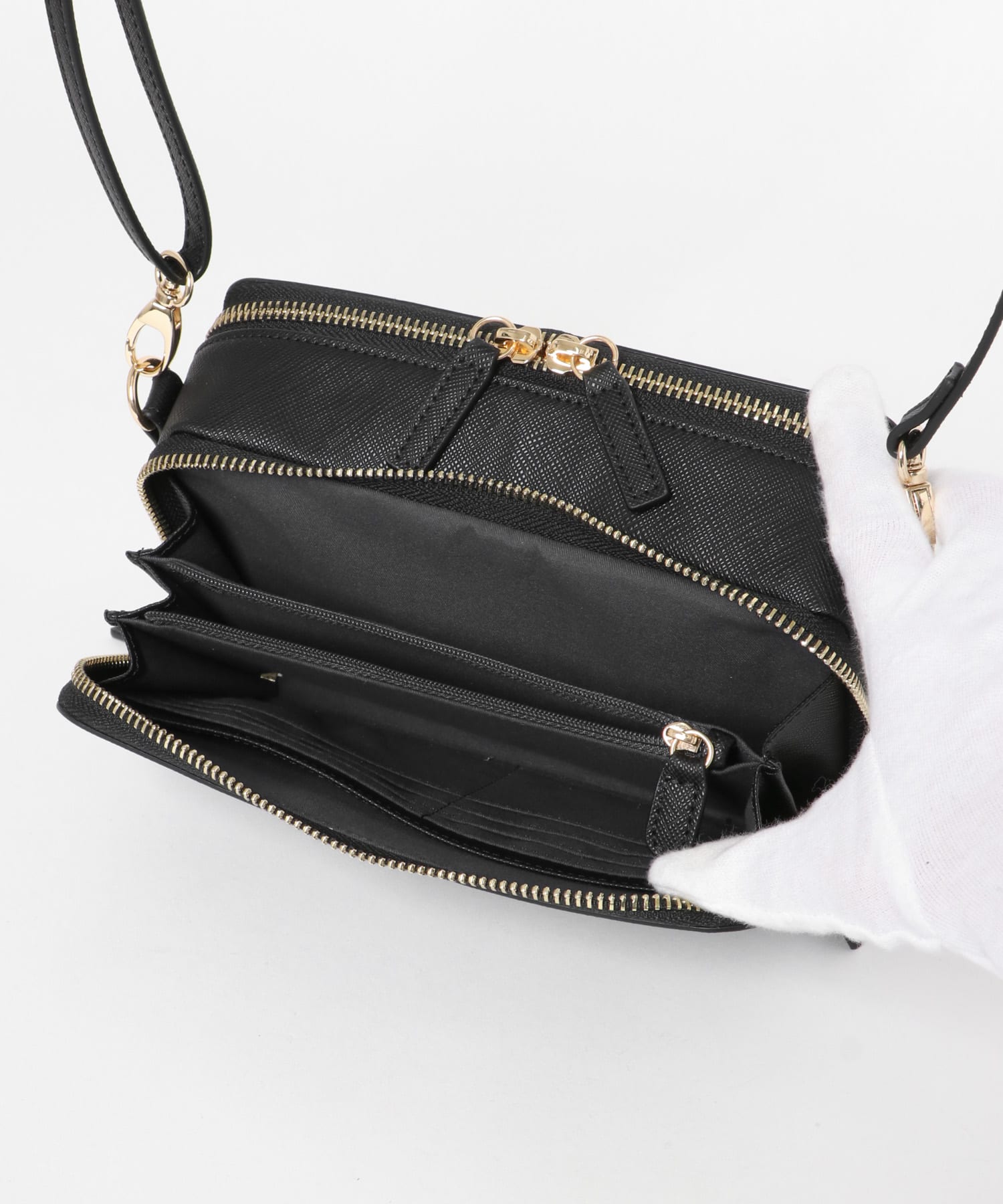 お財布ショルダーバッグ BLACK one